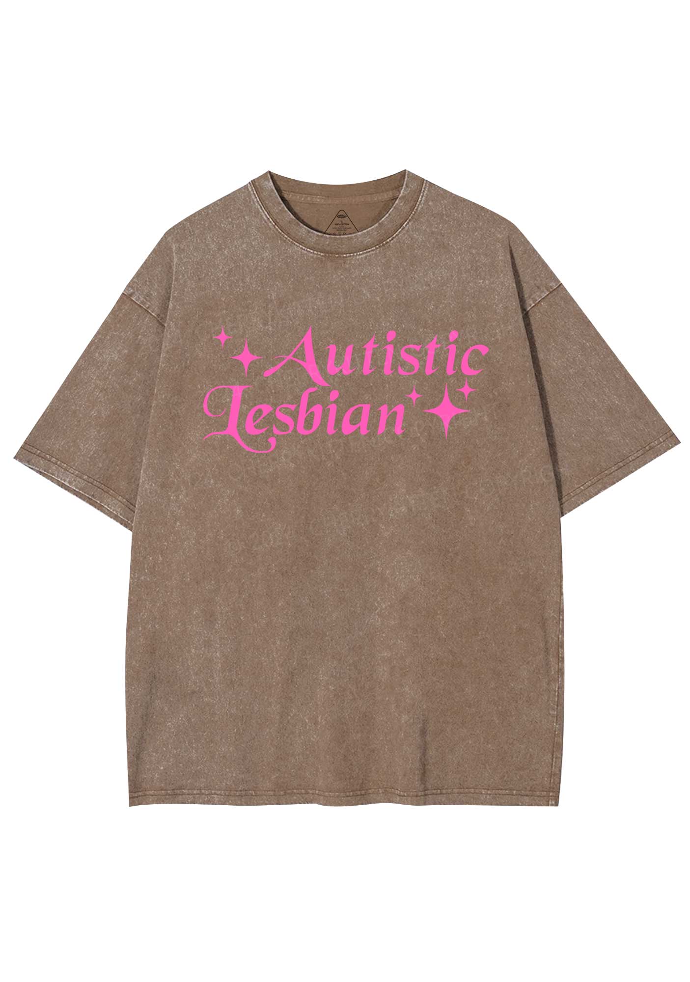 Autistic Lesbian Y2K Shirts Washed Tee Cherrykitten - Image 6