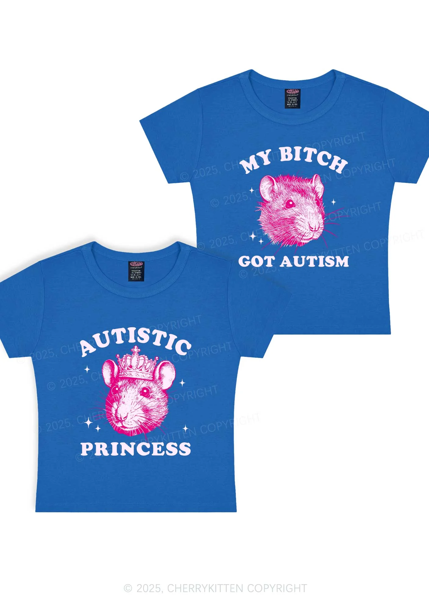 Autistic Princess Rats Y2K Valentine's Day Baby Tee Cherrykitten - Image 11