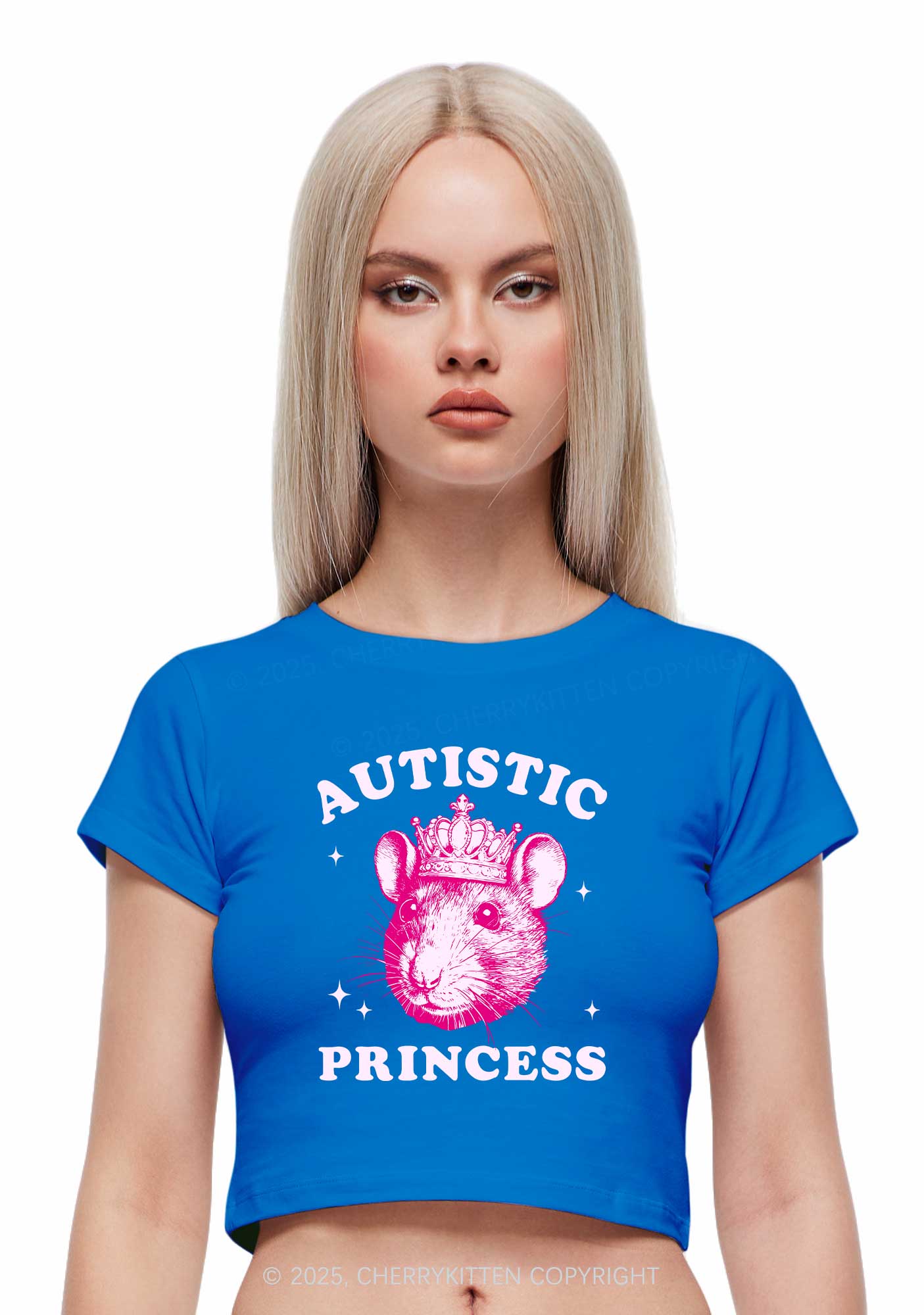 Autistic Princess Rats Y2K Valentine's Day Baby Tee Cherrykitten - Image 3