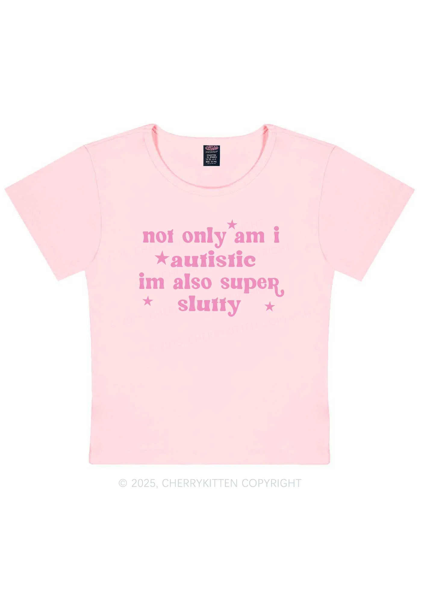 Autistic Slxtty Y2K Baby Tee Cherrykitten - Image 12