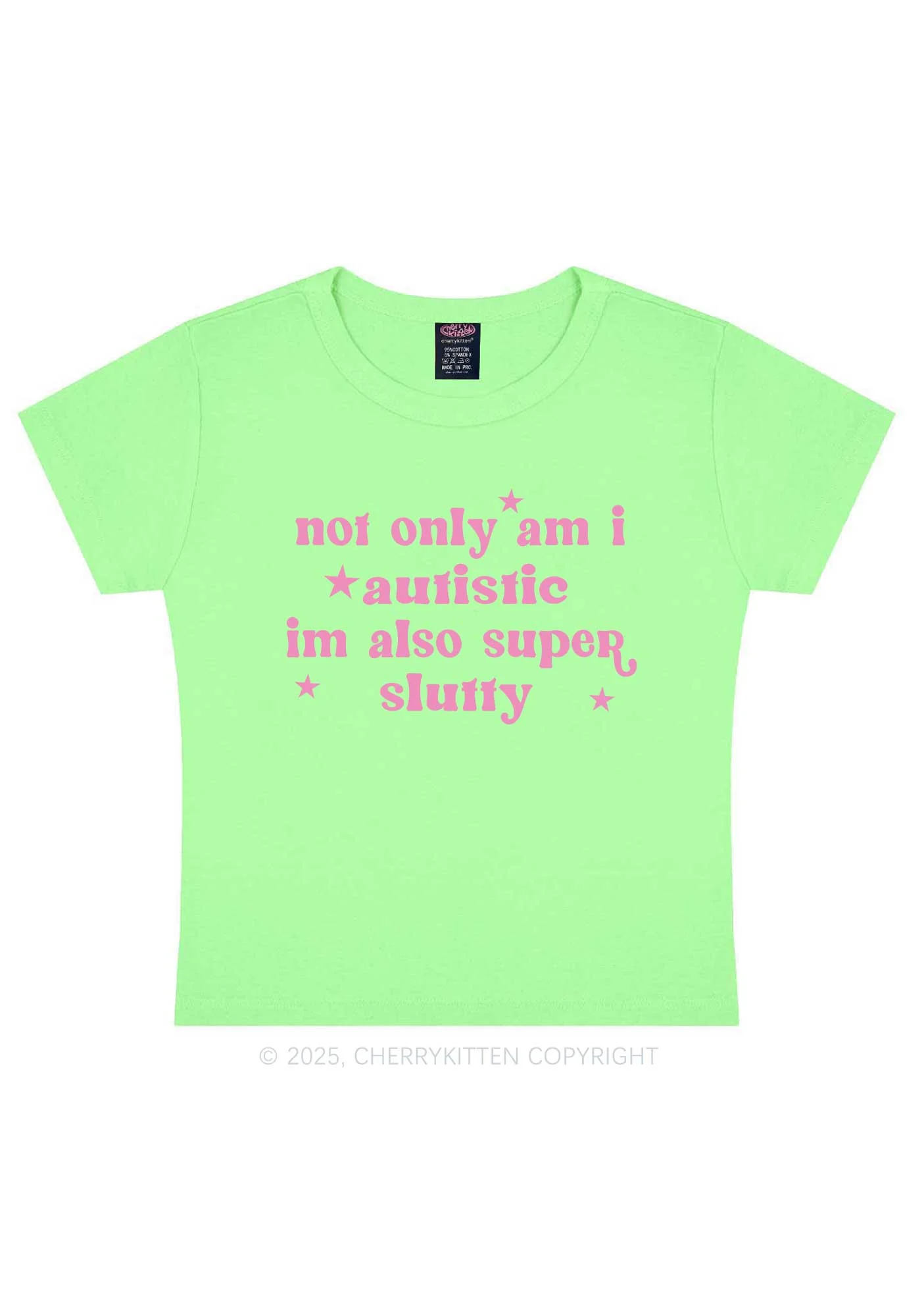 Autistic Slxtty Y2K Baby Tee Cherrykitten - Image 13
