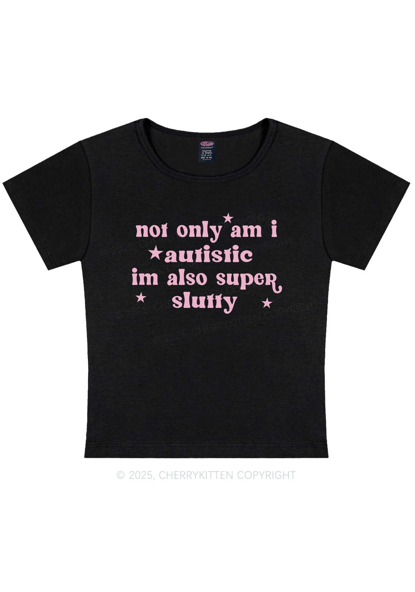 Autistic Slxtty Y2K Baby Tee Cherrykitten - Image 4