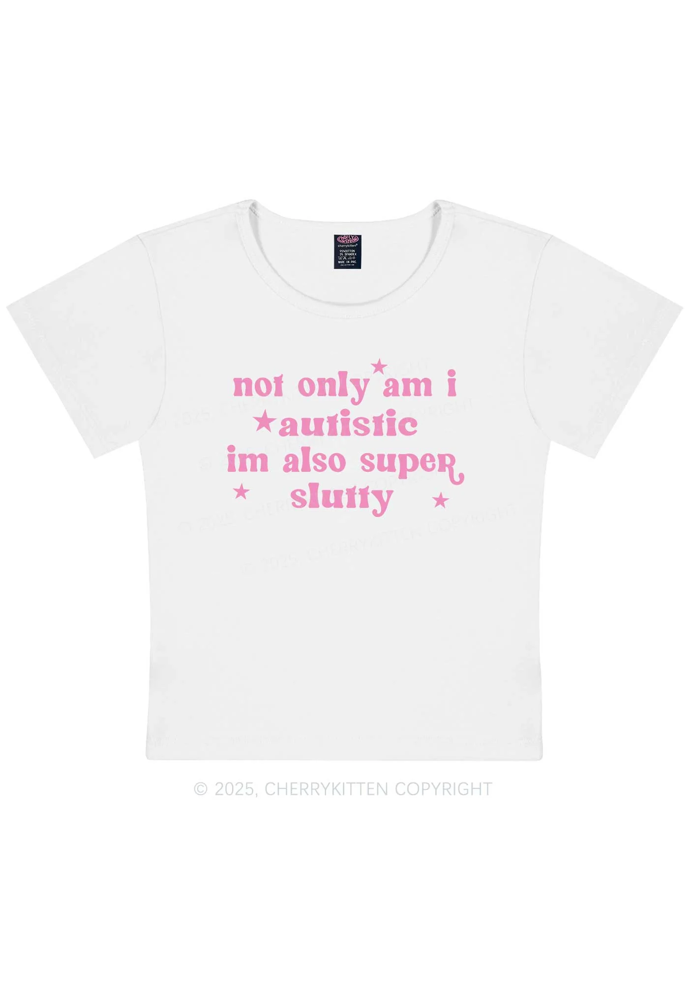 Autistic Slxtty Y2K Baby Tee Cherrykitten - Image 5