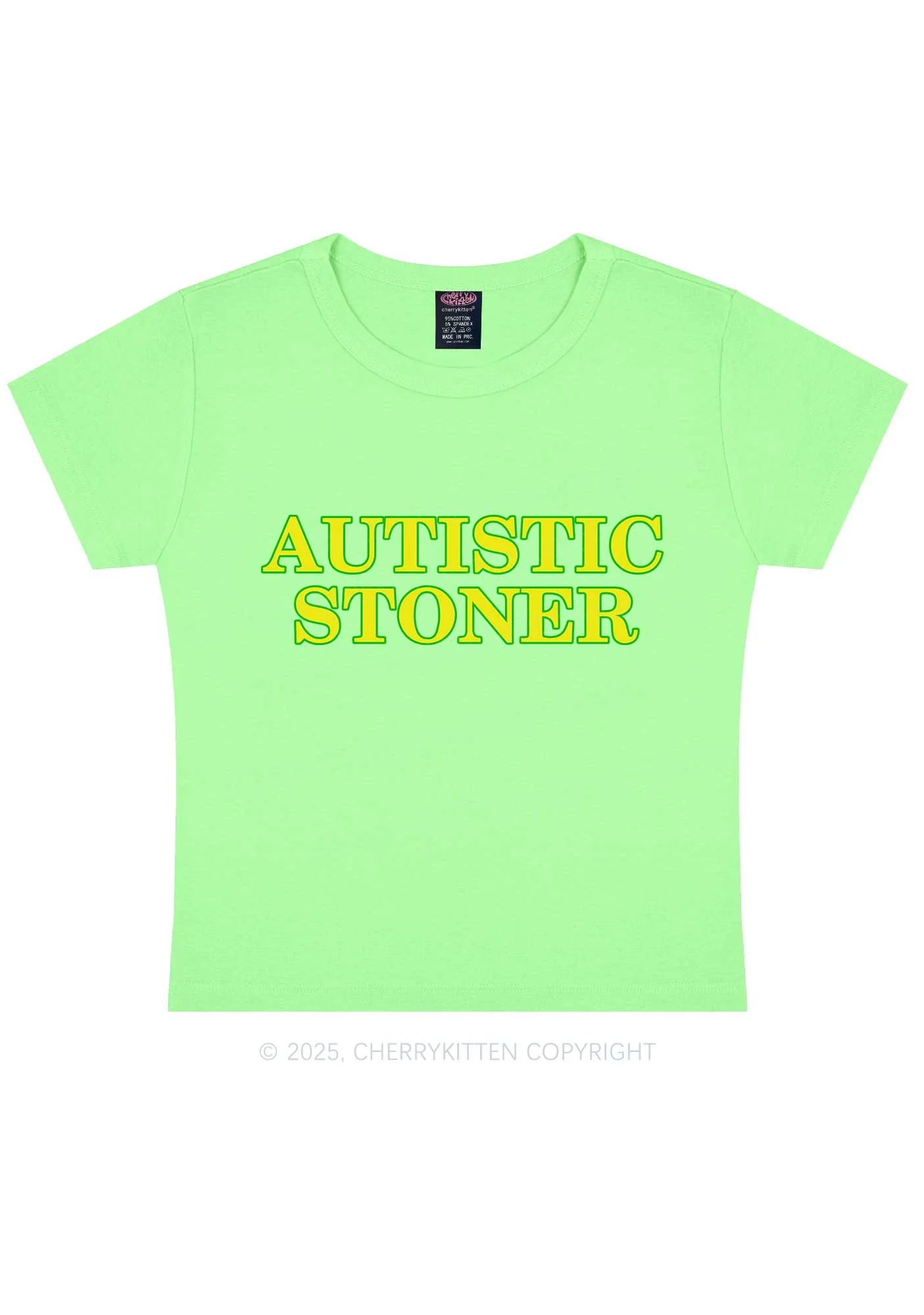 Autistic Stoner Y2K Baby Tee Cherrykitten - Image 12