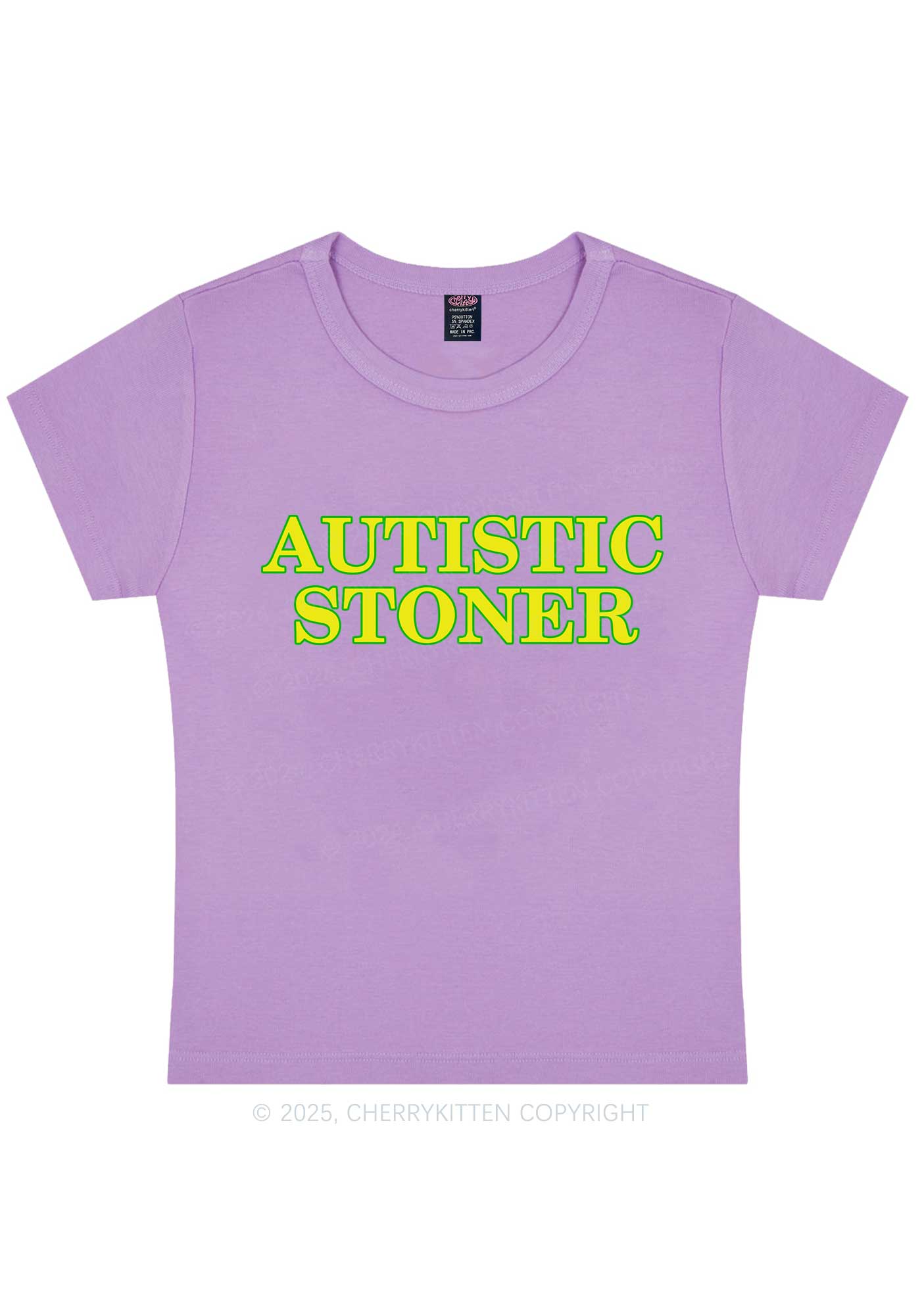 Autistic Stoner Y2K Baby Tee Cherrykitten - Image 7