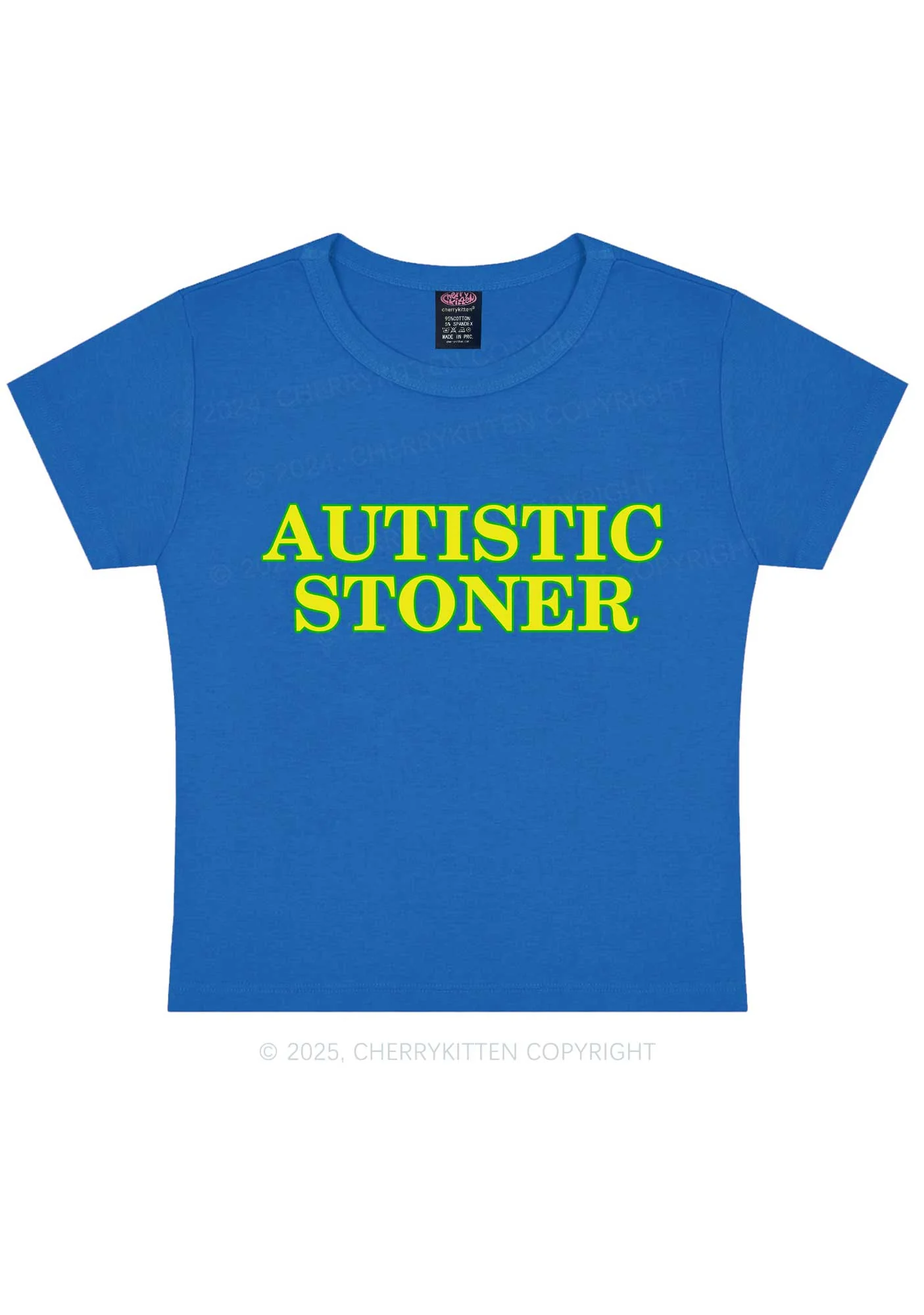 Autistic Stoner Y2K Baby Tee Cherrykitten - Image 8