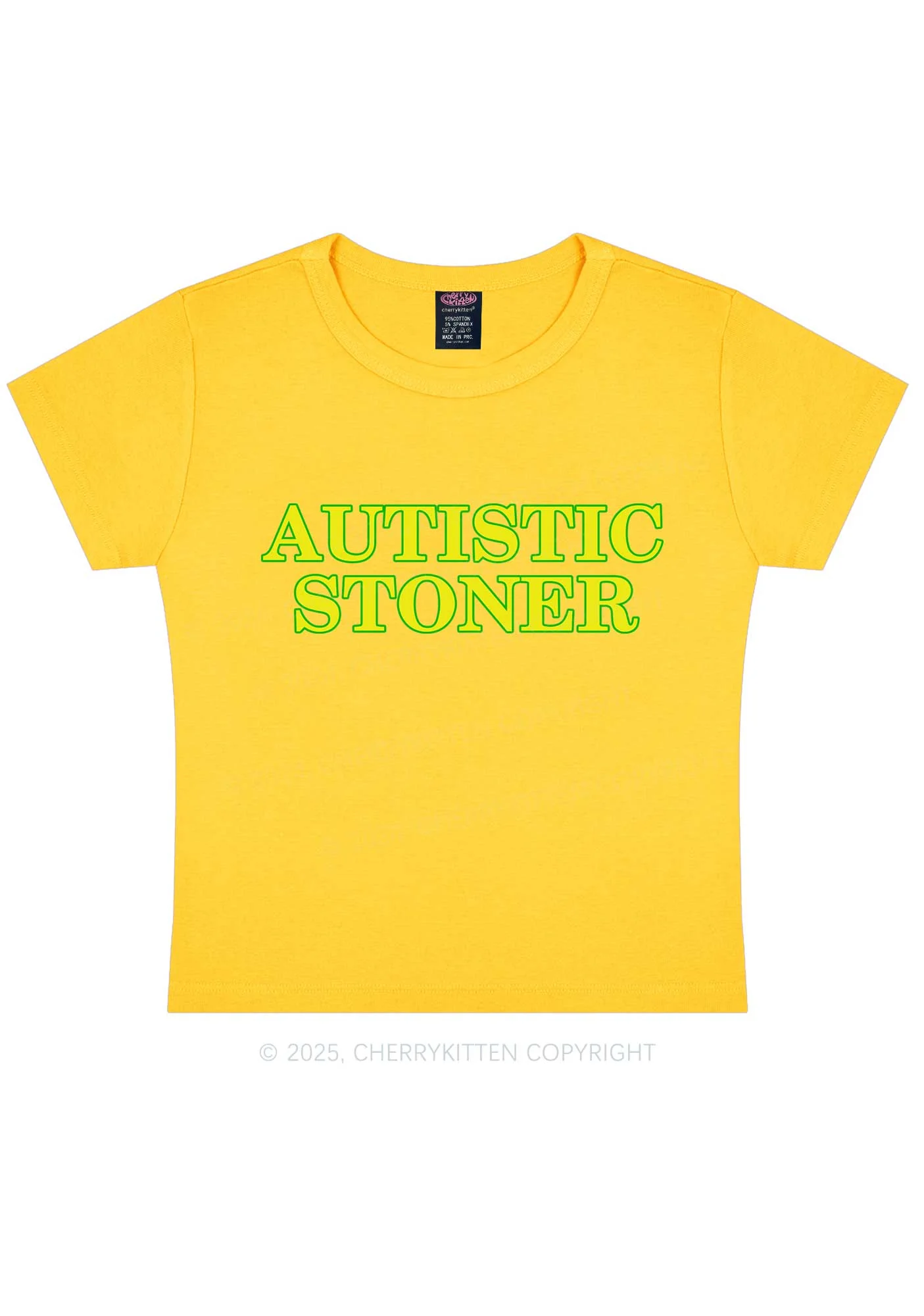 Autistic Stoner Y2K Baby Tee Cherrykitten - Image 9