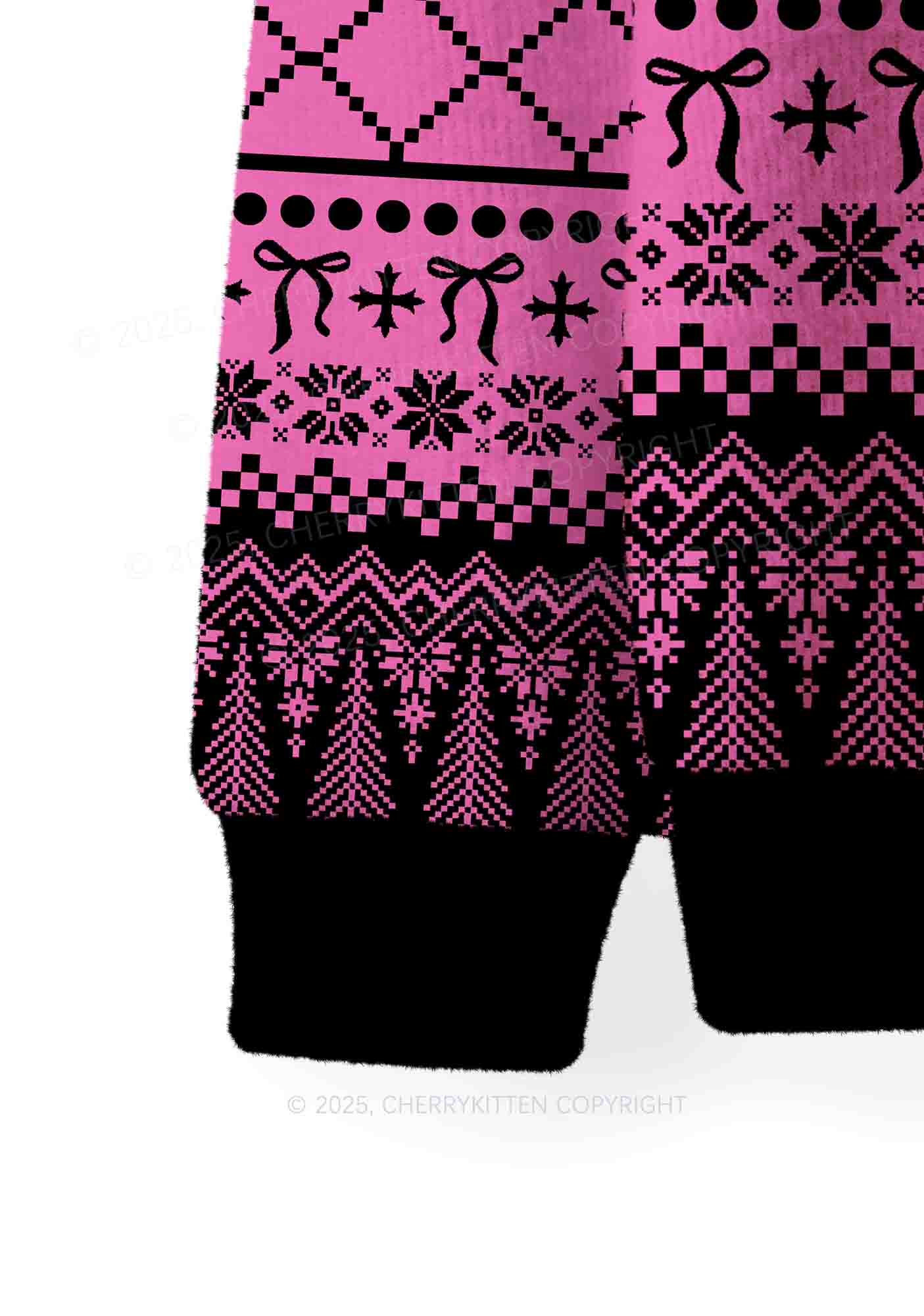 Awake But At What Cost Y2K Christmas Knit Sweatshirt Cherrykitten - Image 6