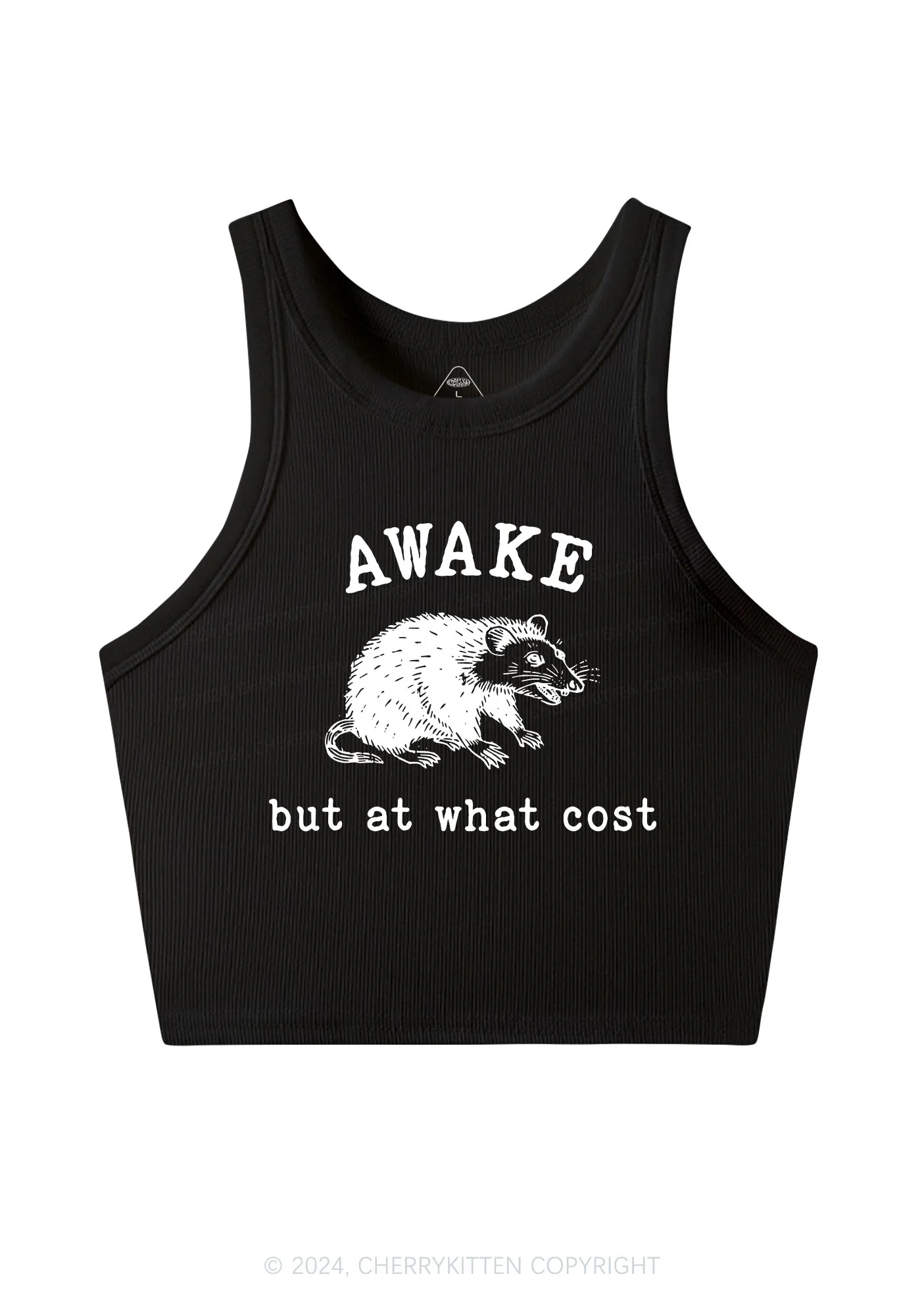 Awake But At What Cost Y2K Crop Tank Top Cherrykitten - Image 5