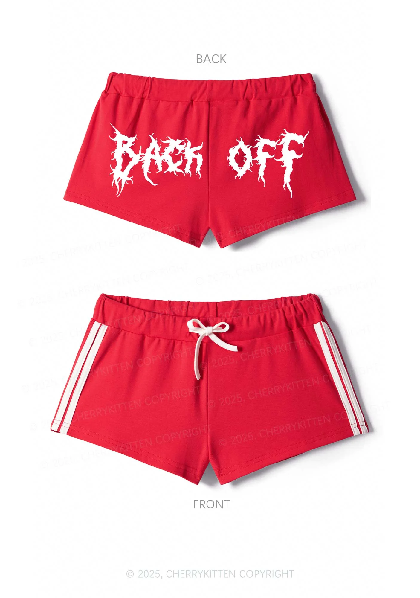 Back Off Y2K Drawstring Mini Shorts Cherrykitten - Image 4