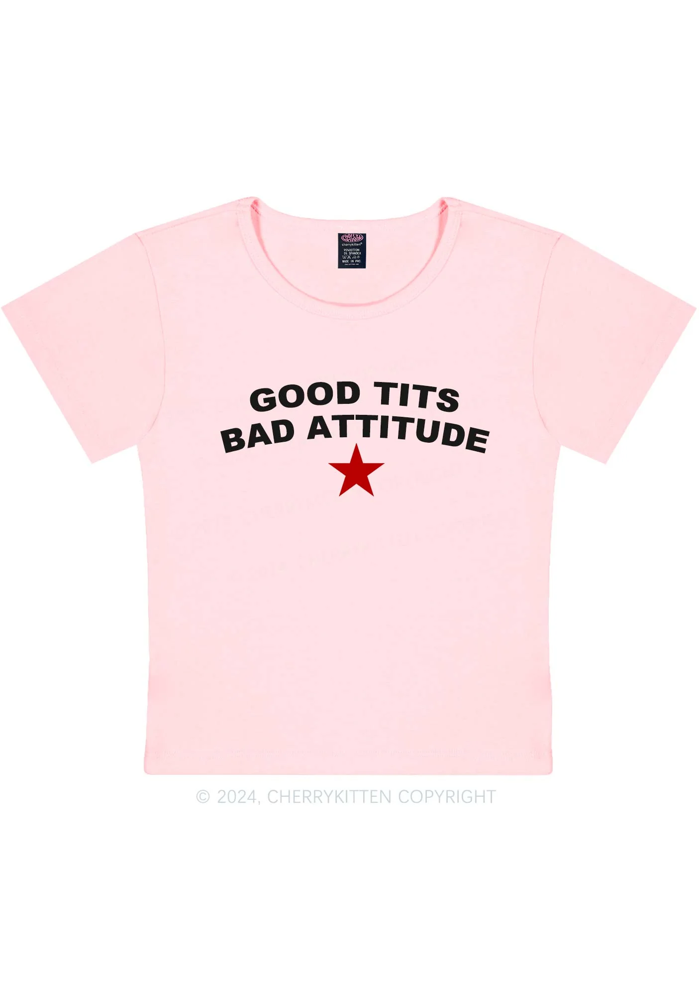 Bad Attitude Y2K Baby Tee Cherrykitten - Image 10