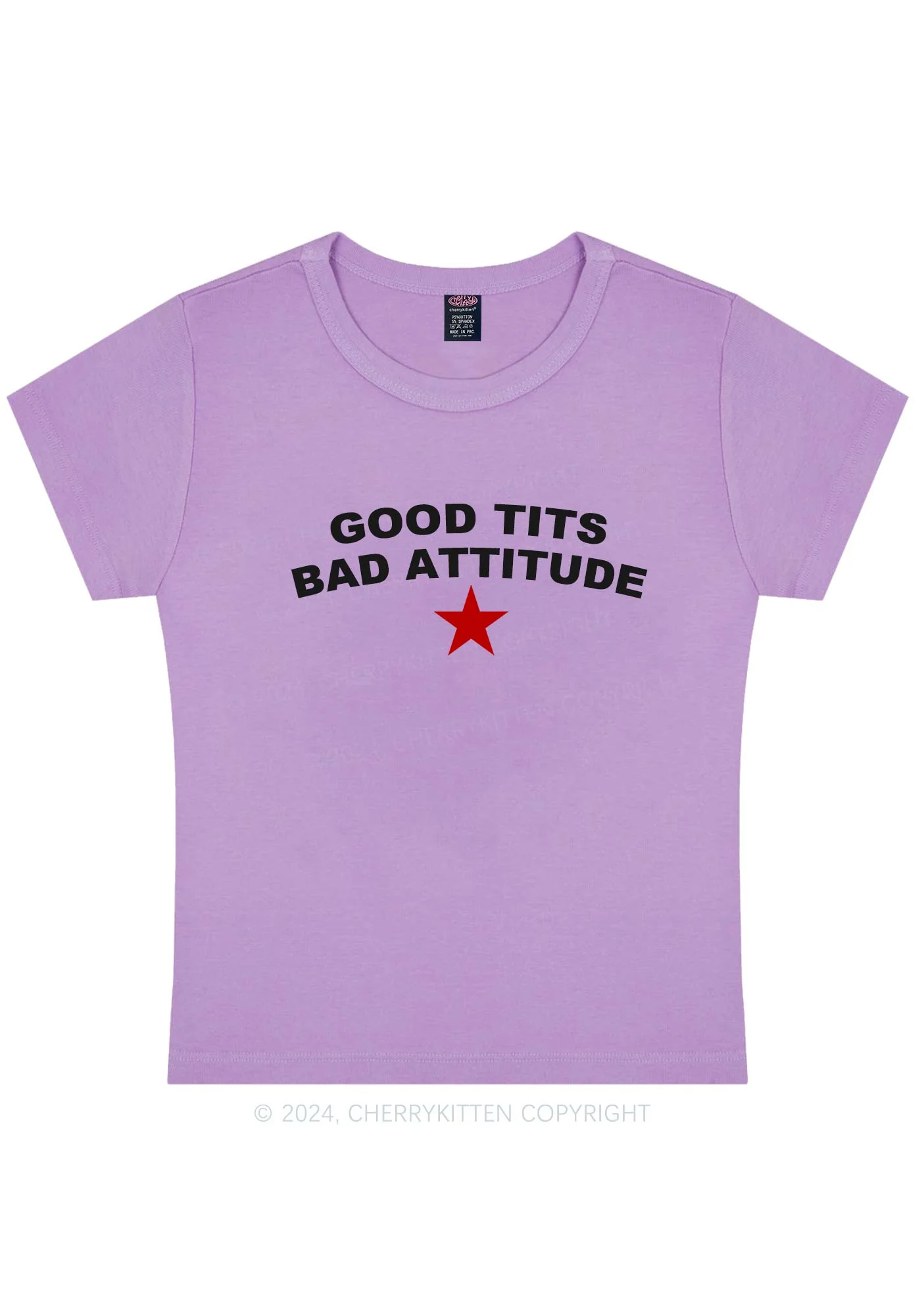 Bad Attitude Y2K Baby Tee Cherrykitten - Image 6