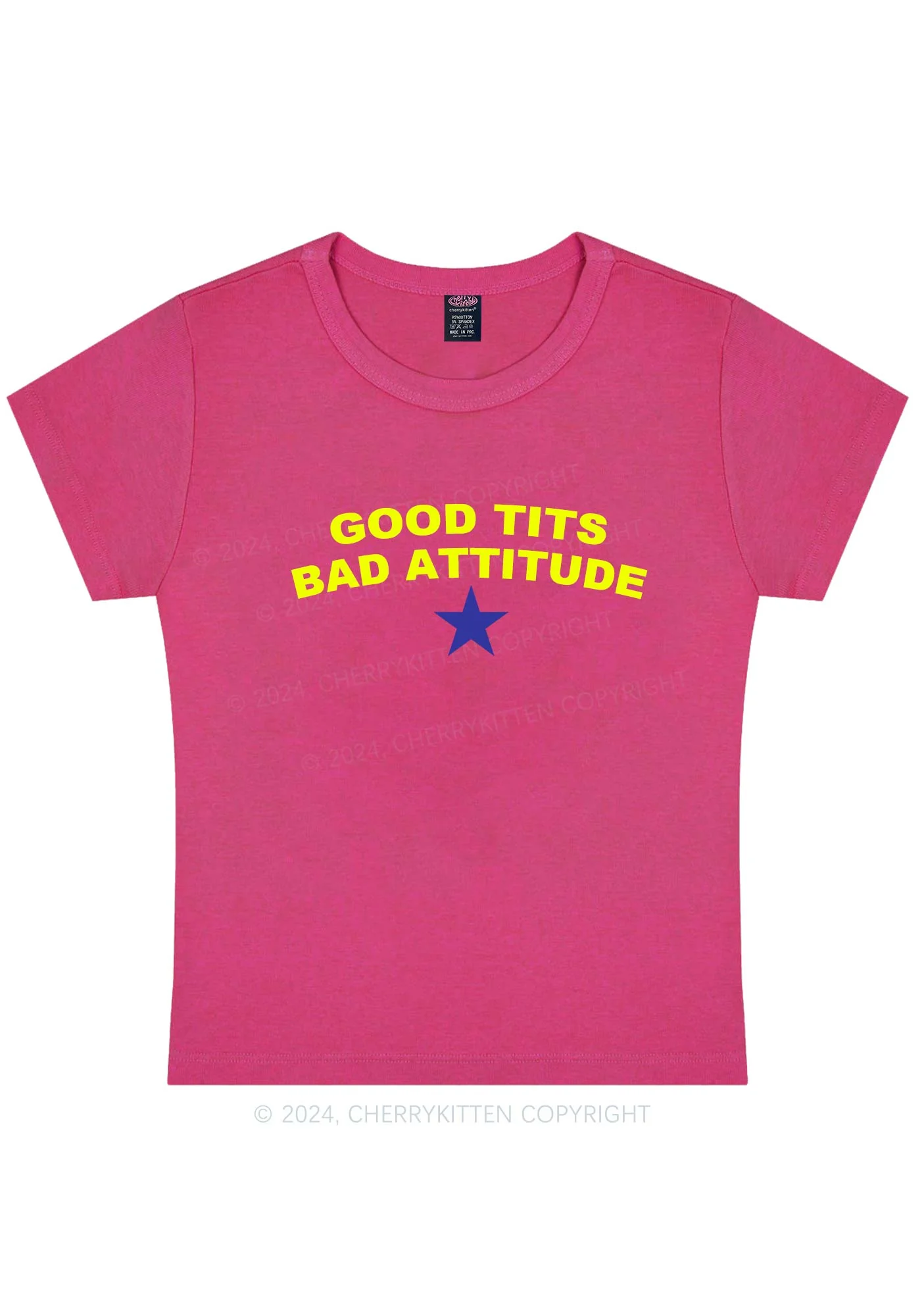 Bad Attitude Y2K Baby Tee Cherrykitten - Image 7