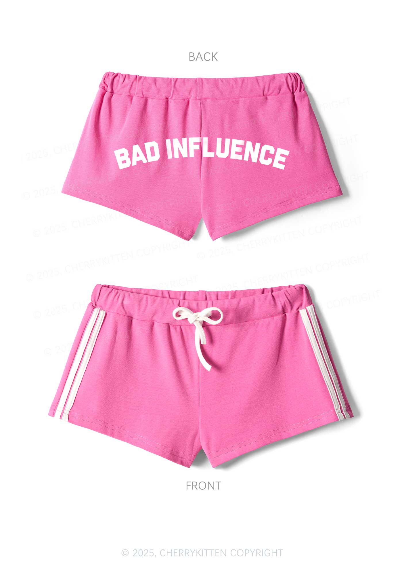 Bad Influence Y2K Drawstring Mini Shorts Cherrykitten - Image 3