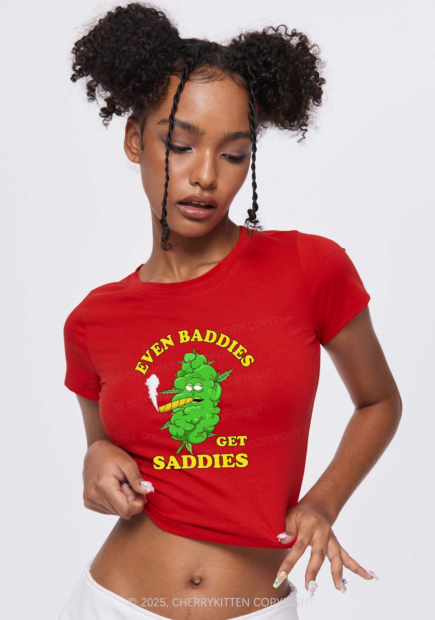 Baddie Smoker Y2K Baby Tee Cherrykitten - Image 2