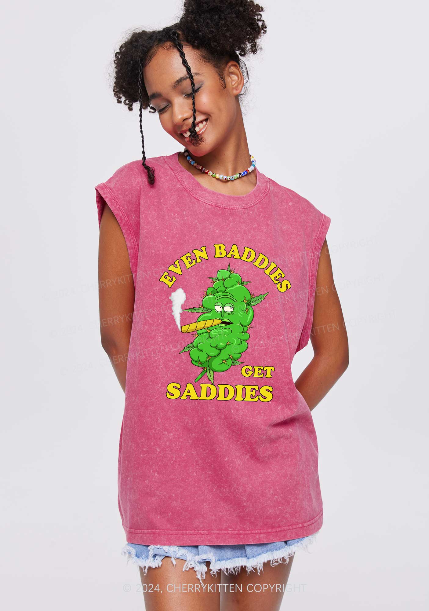 Baddie Smoker Y2K Washed Tank Cherrykitten - Image 2