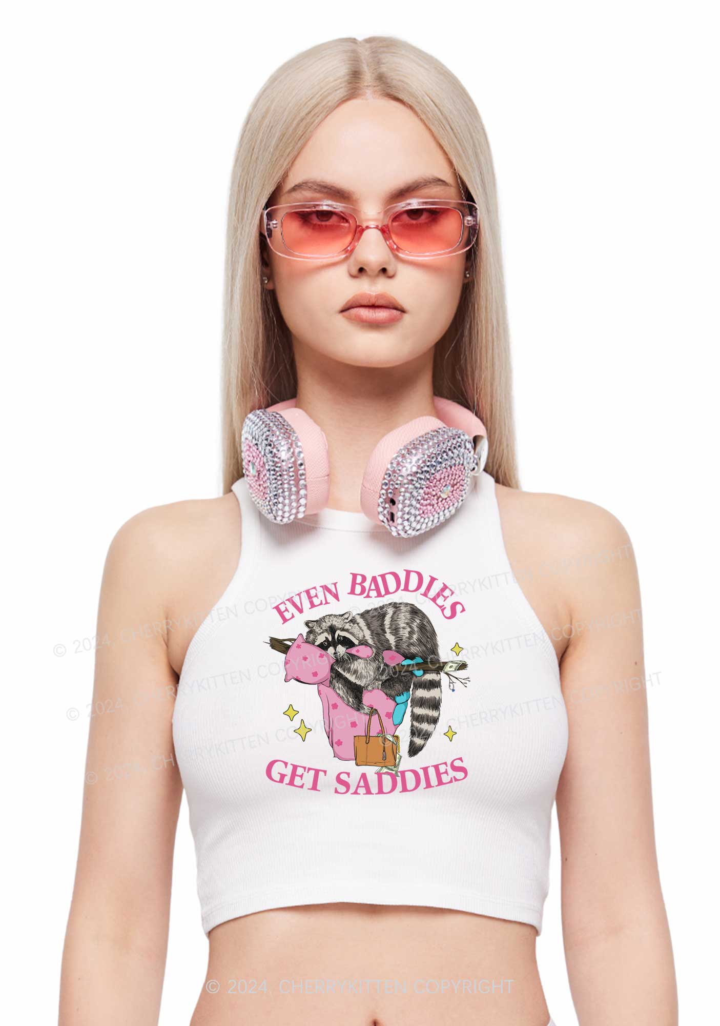 Baddies Get Saddies Y2K Crop Tank Top Cherrykitten - Image 2