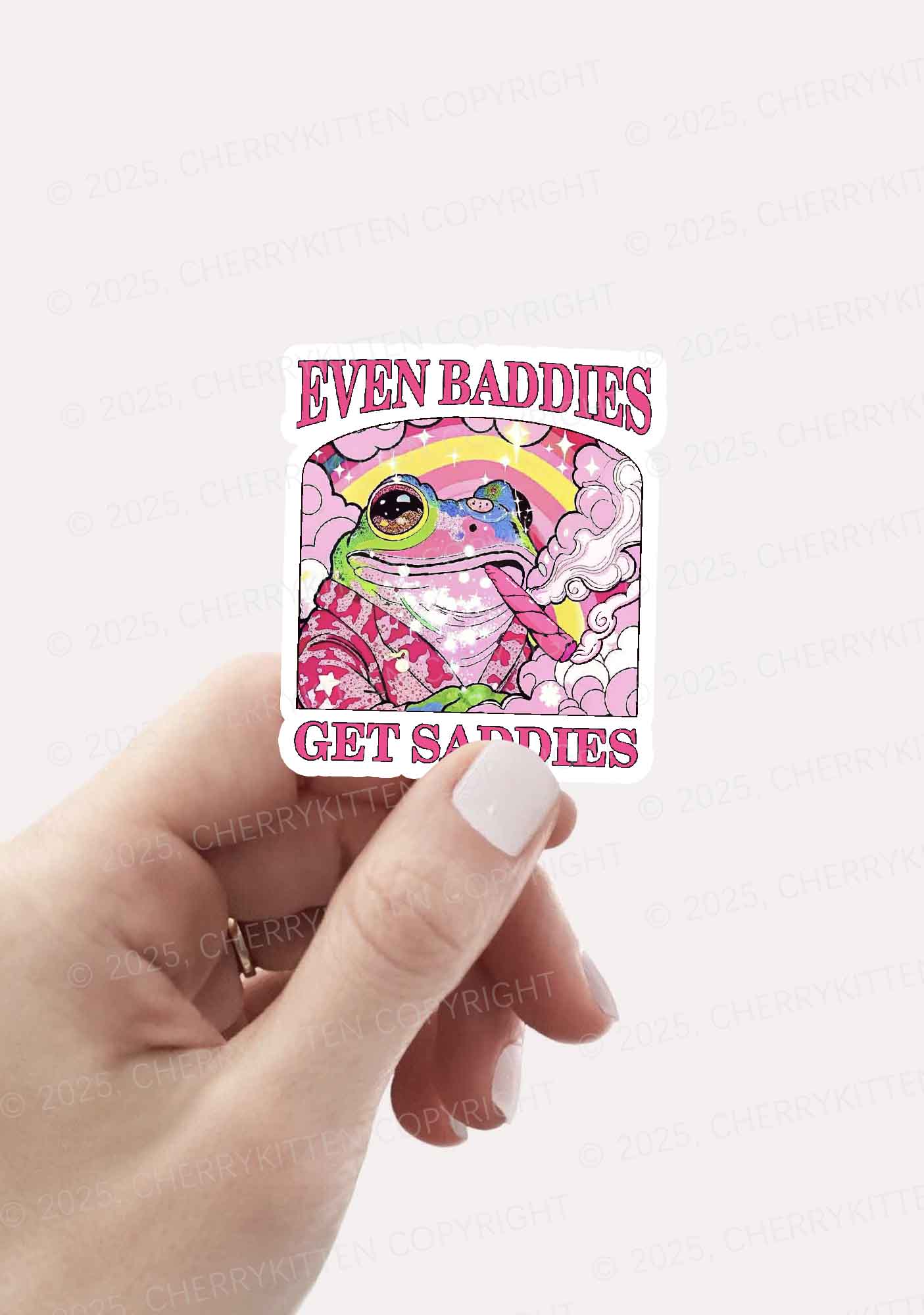 Baddies Smoking Frog 1Pc Y2K Sticker Cherrykitten - Image 2