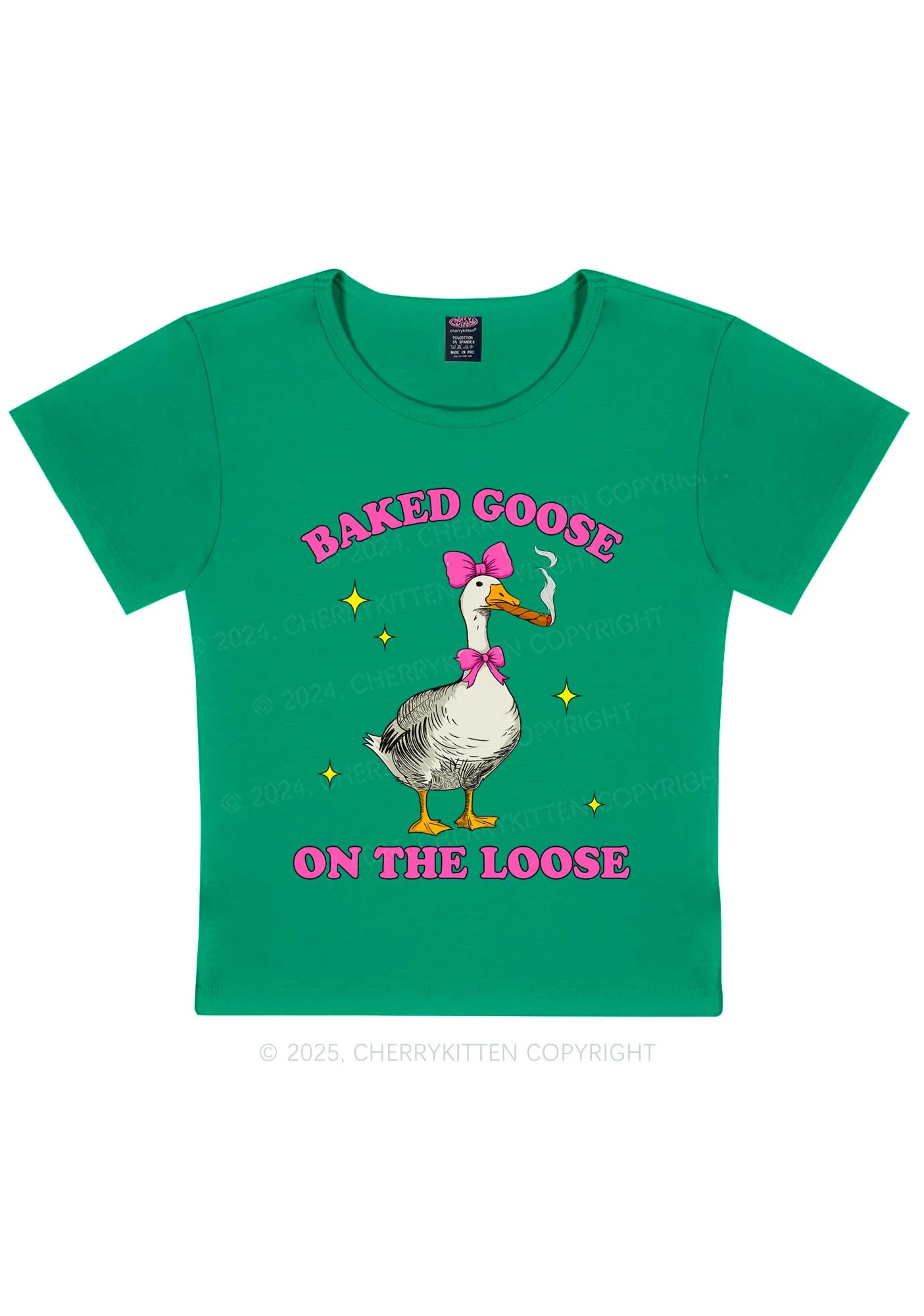 Baked Goose On The Loose Y2K Baby Tee Cherrykitten - Image 10
