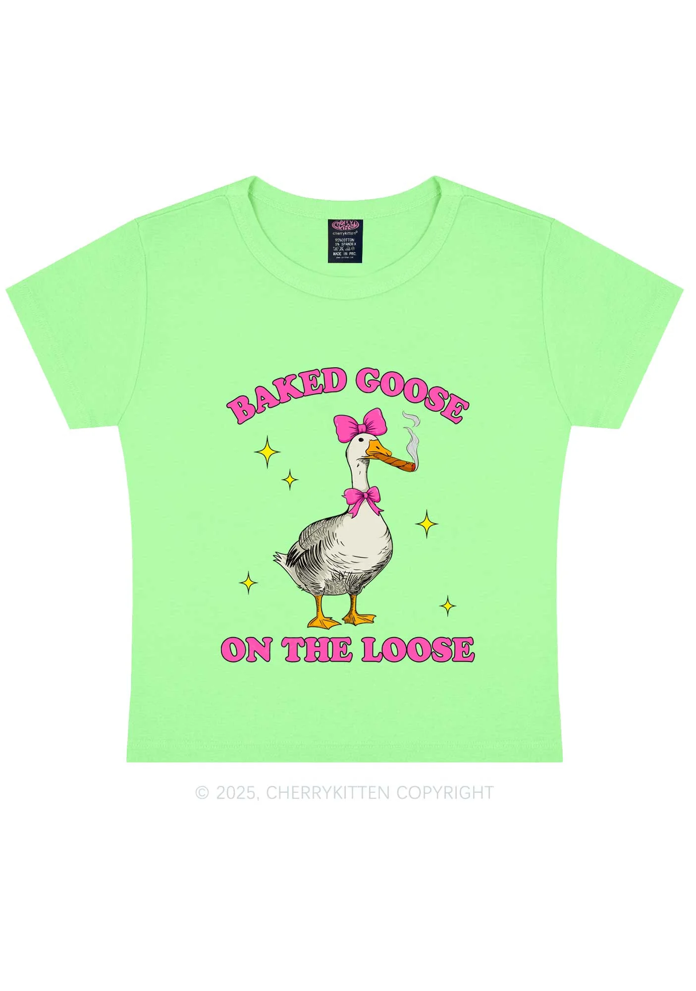 Baked Goose On The Loose Y2K Baby Tee Cherrykitten - Image 11