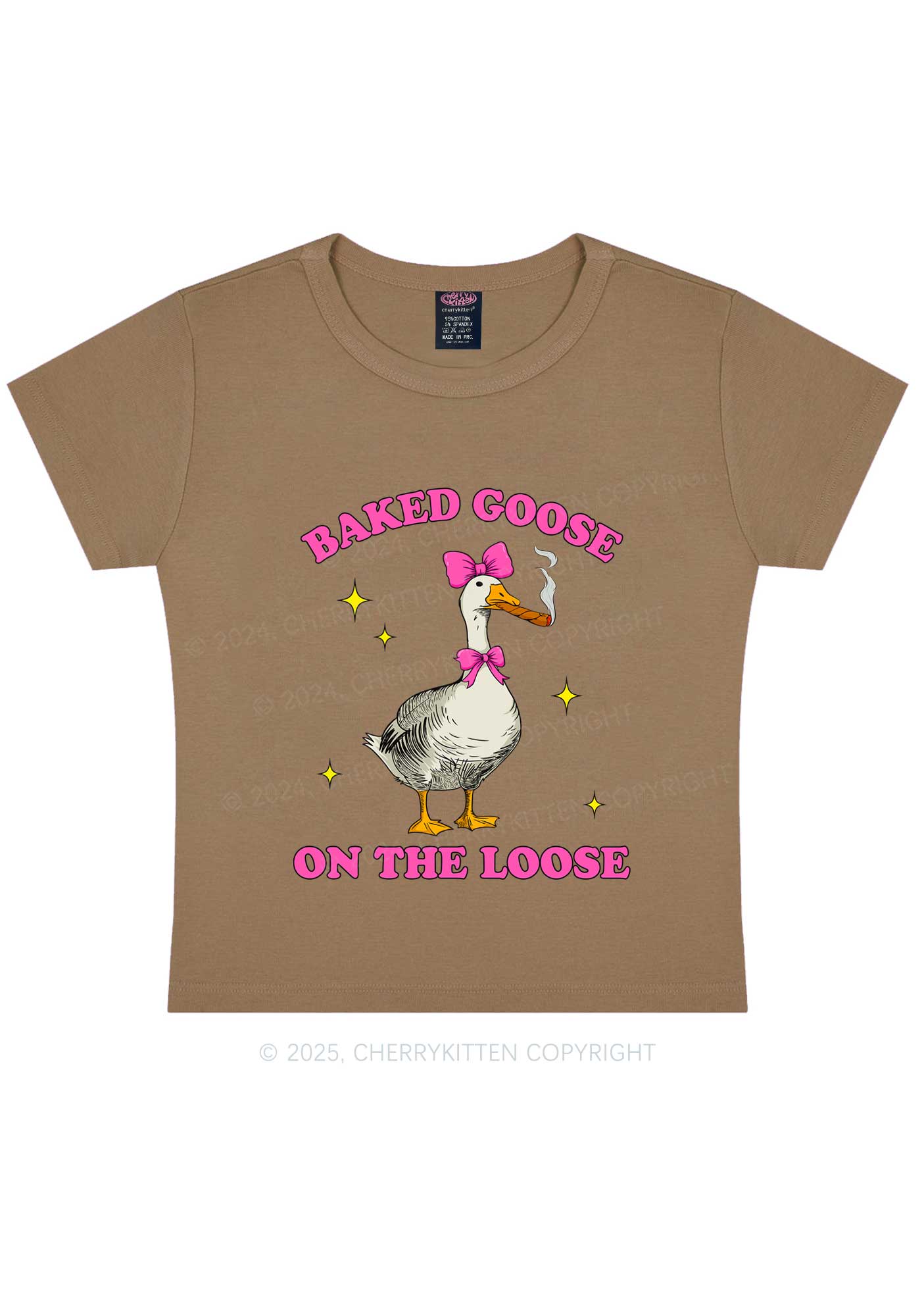 Baked Goose On The Loose Y2K Baby Tee Cherrykitten - Image 12