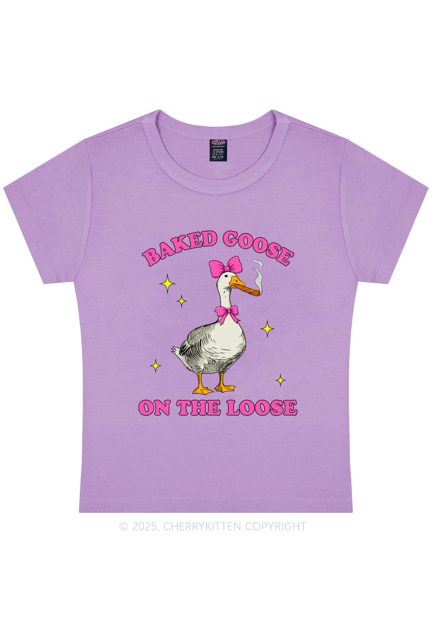 Baked Goose On The Loose Y2K Baby Tee Cherrykitten - Image 6