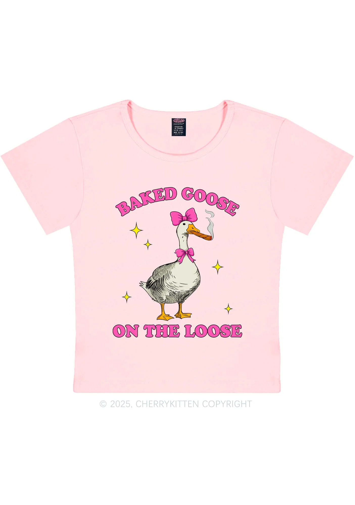 Baked Goose On The Loose Y2K Baby Tee Cherrykitten - Image 7