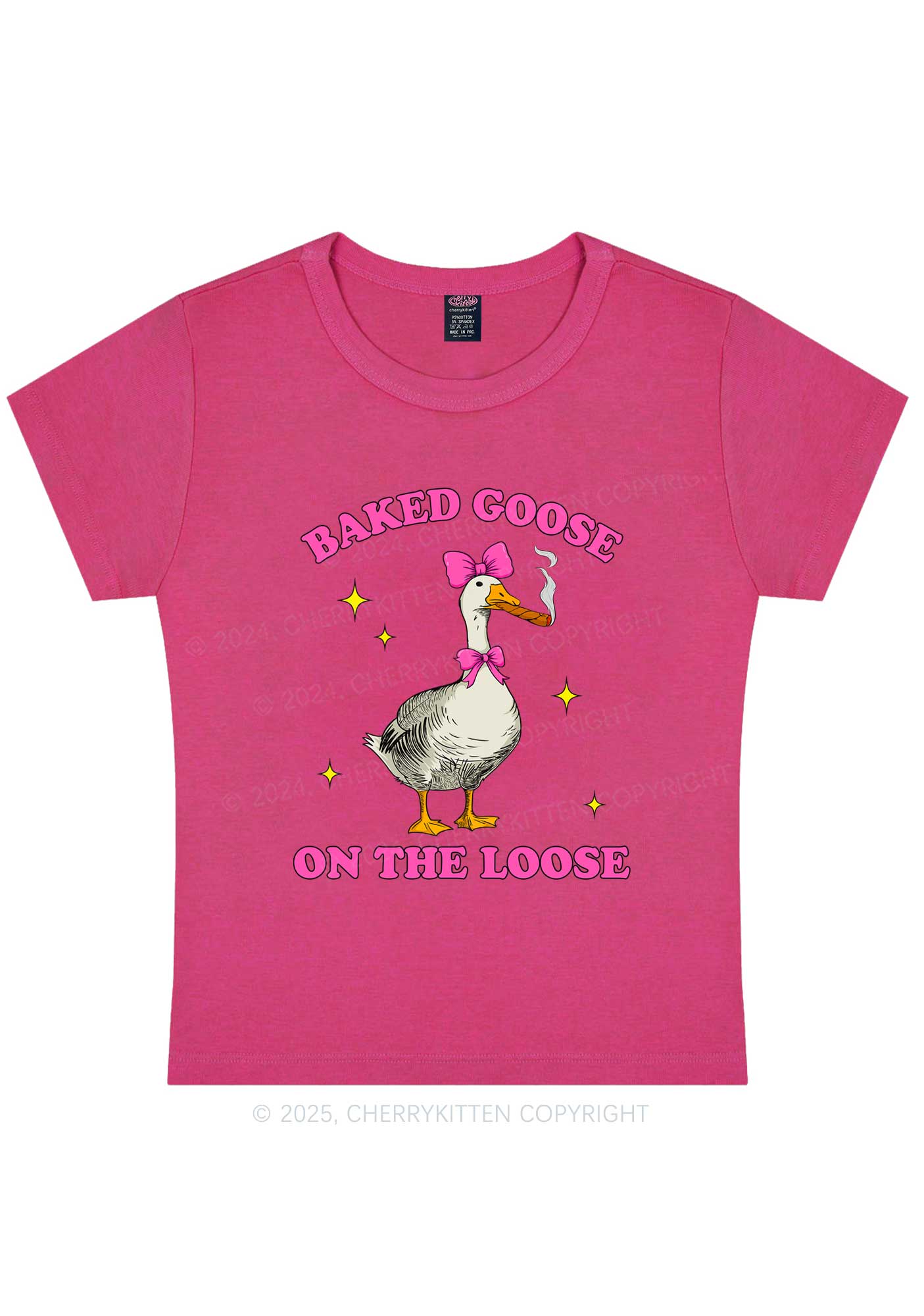 Baked Goose On The Loose Y2K Baby Tee Cherrykitten - Image 8