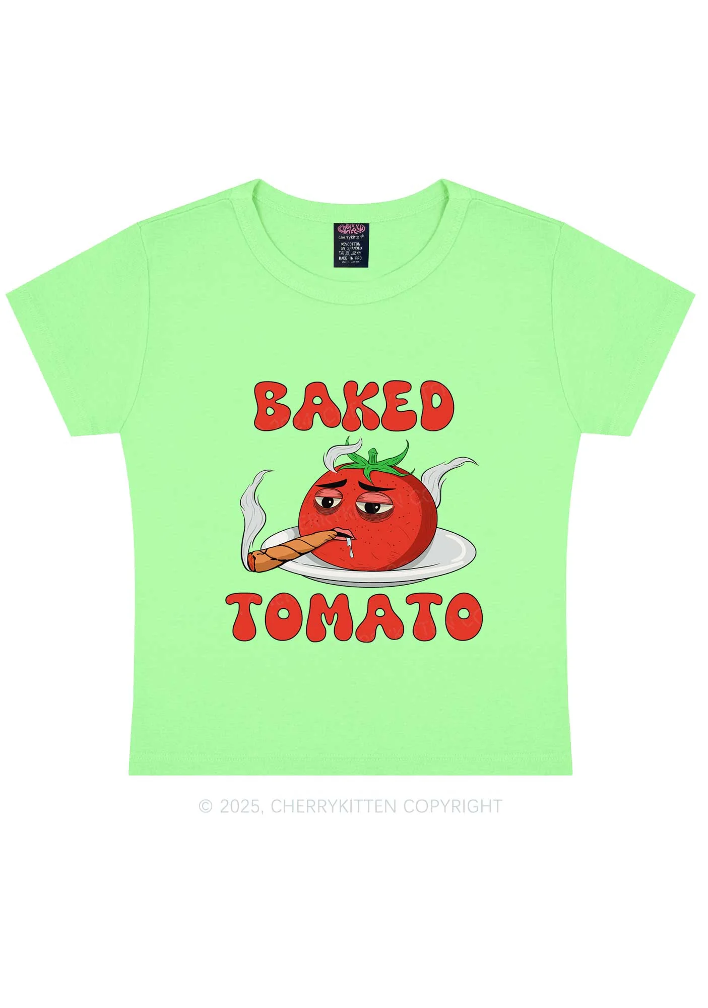 Baked Tomato Y2K Baby Tee Cherrykitten - Image 10