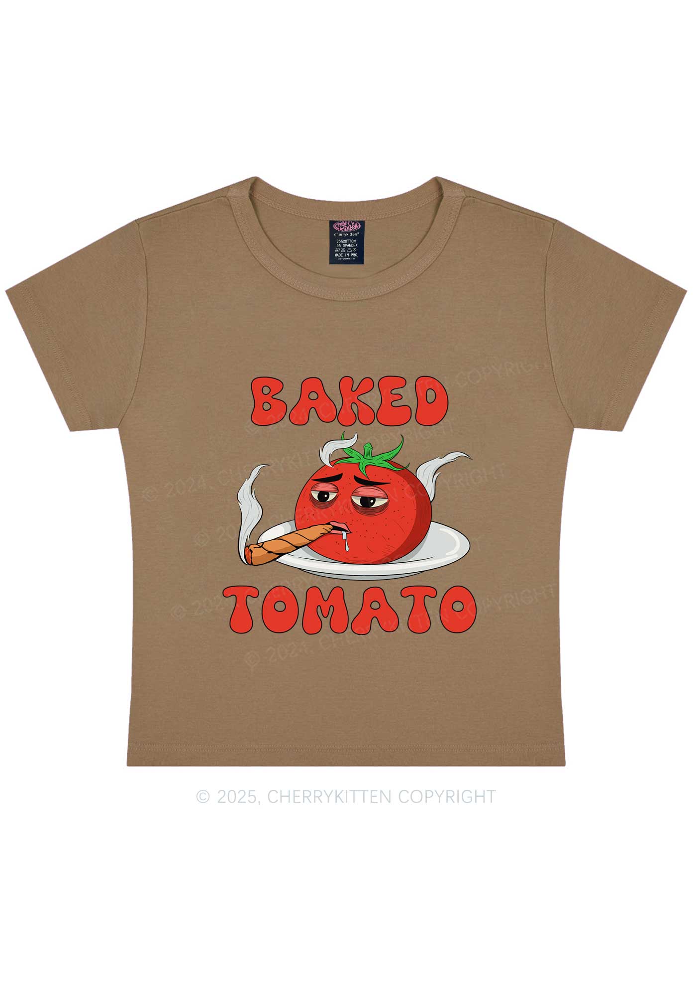 Baked Tomato Y2K Baby Tee Cherrykitten - Image 12