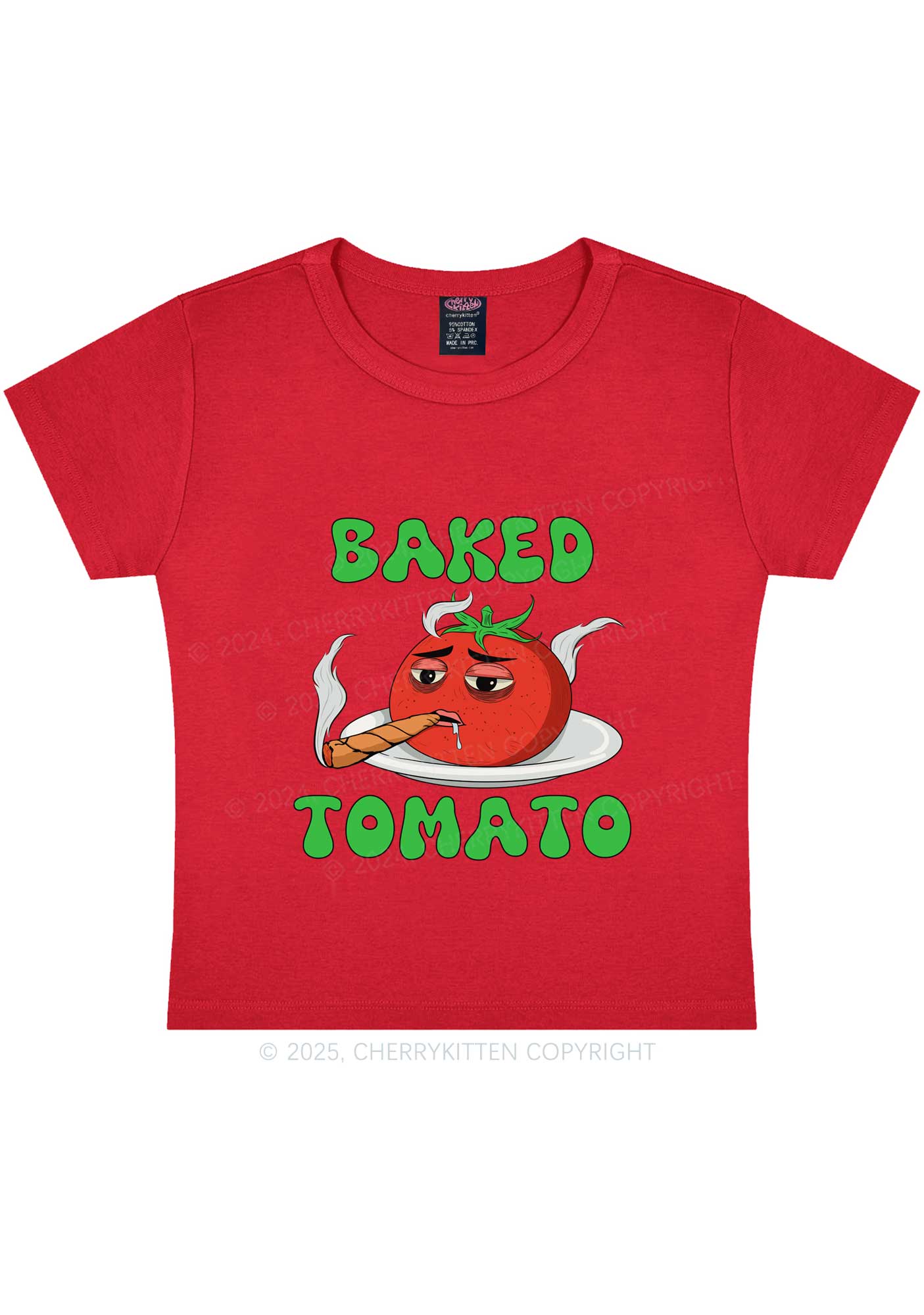 Baked Tomato Y2K Baby Tee Cherrykitten - Image 5