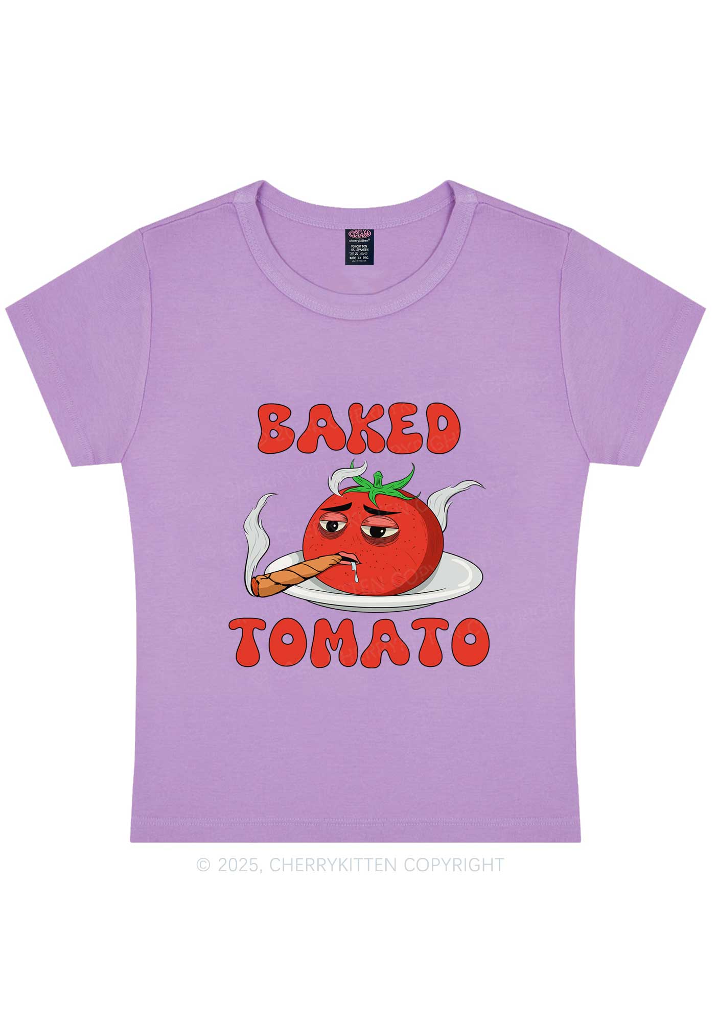 Baked Tomato Y2K Baby Tee Cherrykitten - Image 6