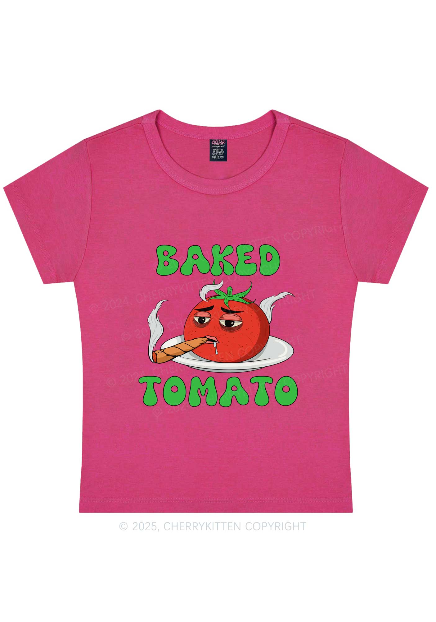 Baked Tomato Y2K Baby Tee Cherrykitten - Image 7