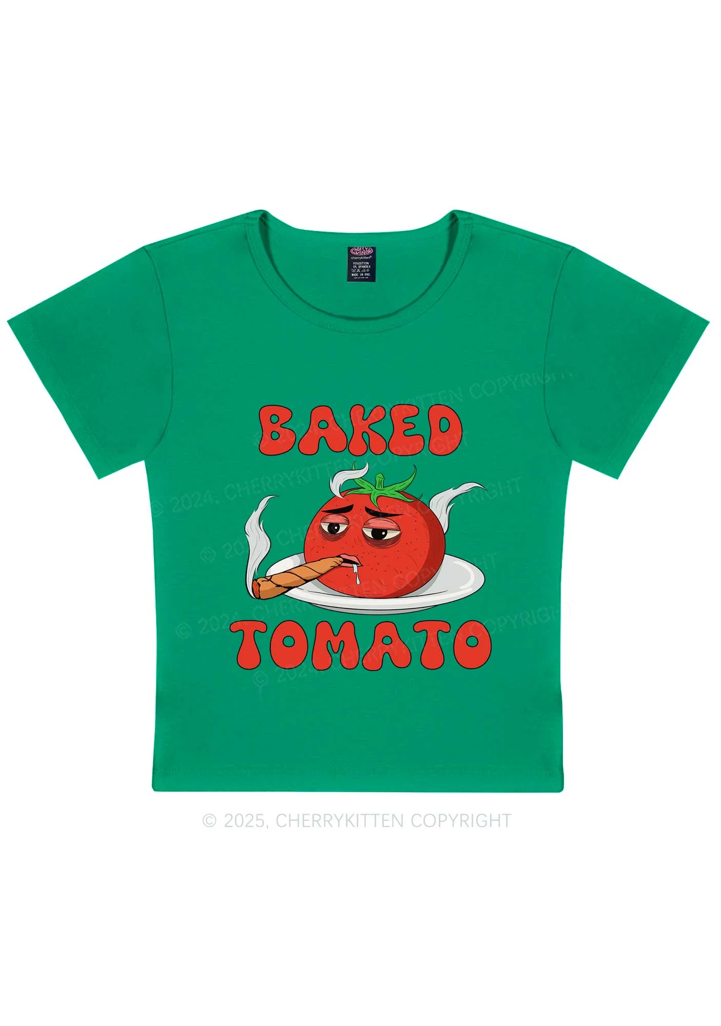 Baked Tomato Y2K Baby Tee Cherrykitten - Image 8