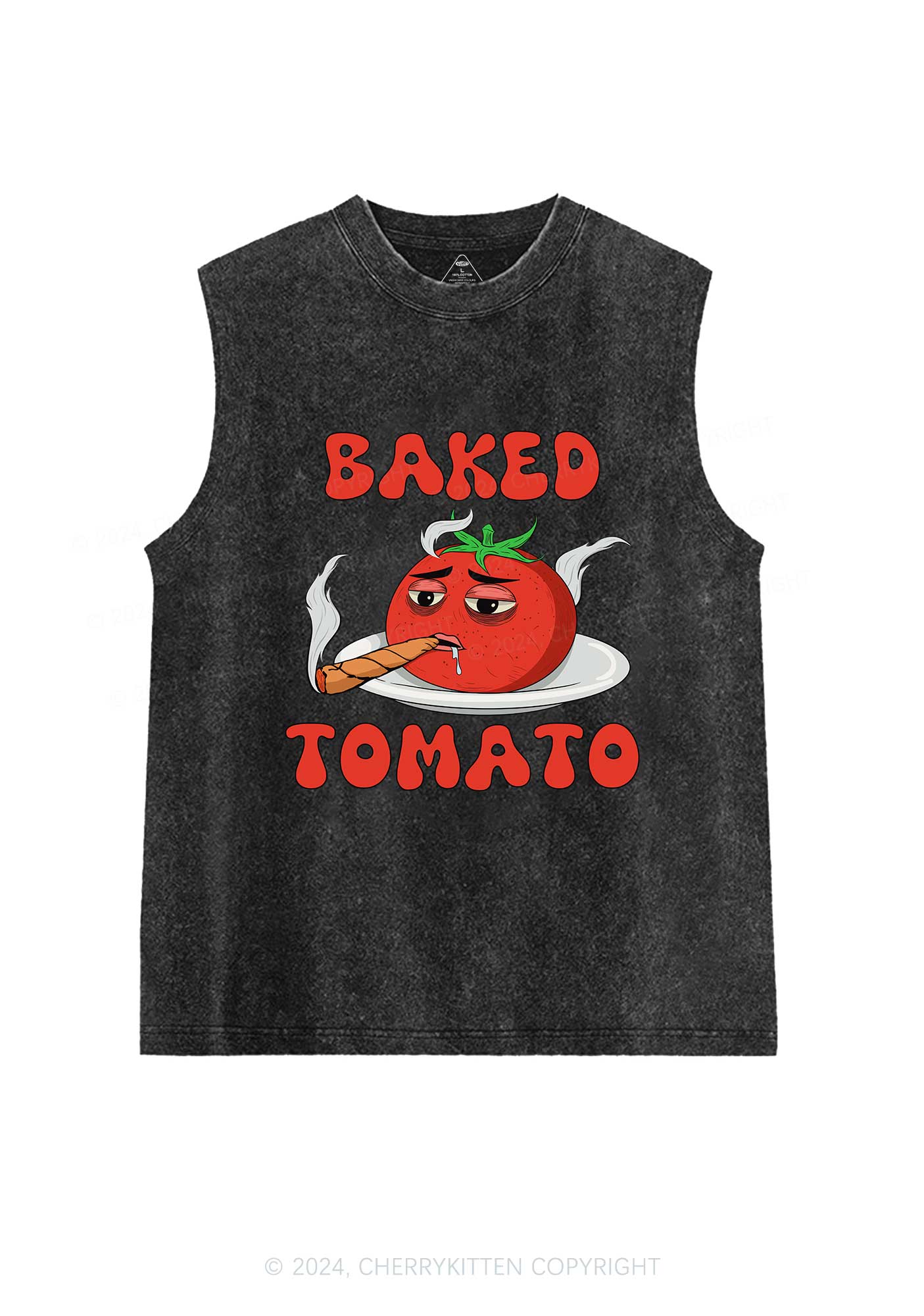 Baked Tomato Y2K Washed Tank Cherrykitten - Image 3