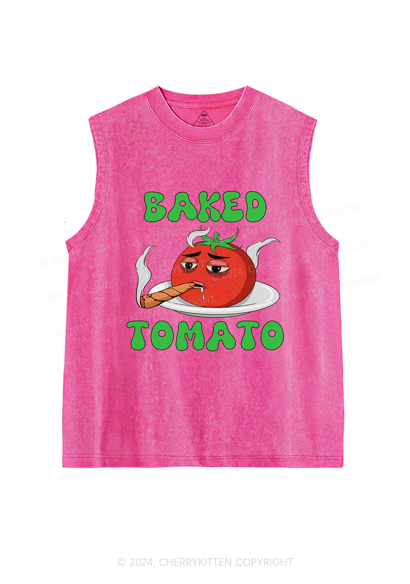 Baked Tomato Y2K Washed Tank Cherrykitten - Image 4