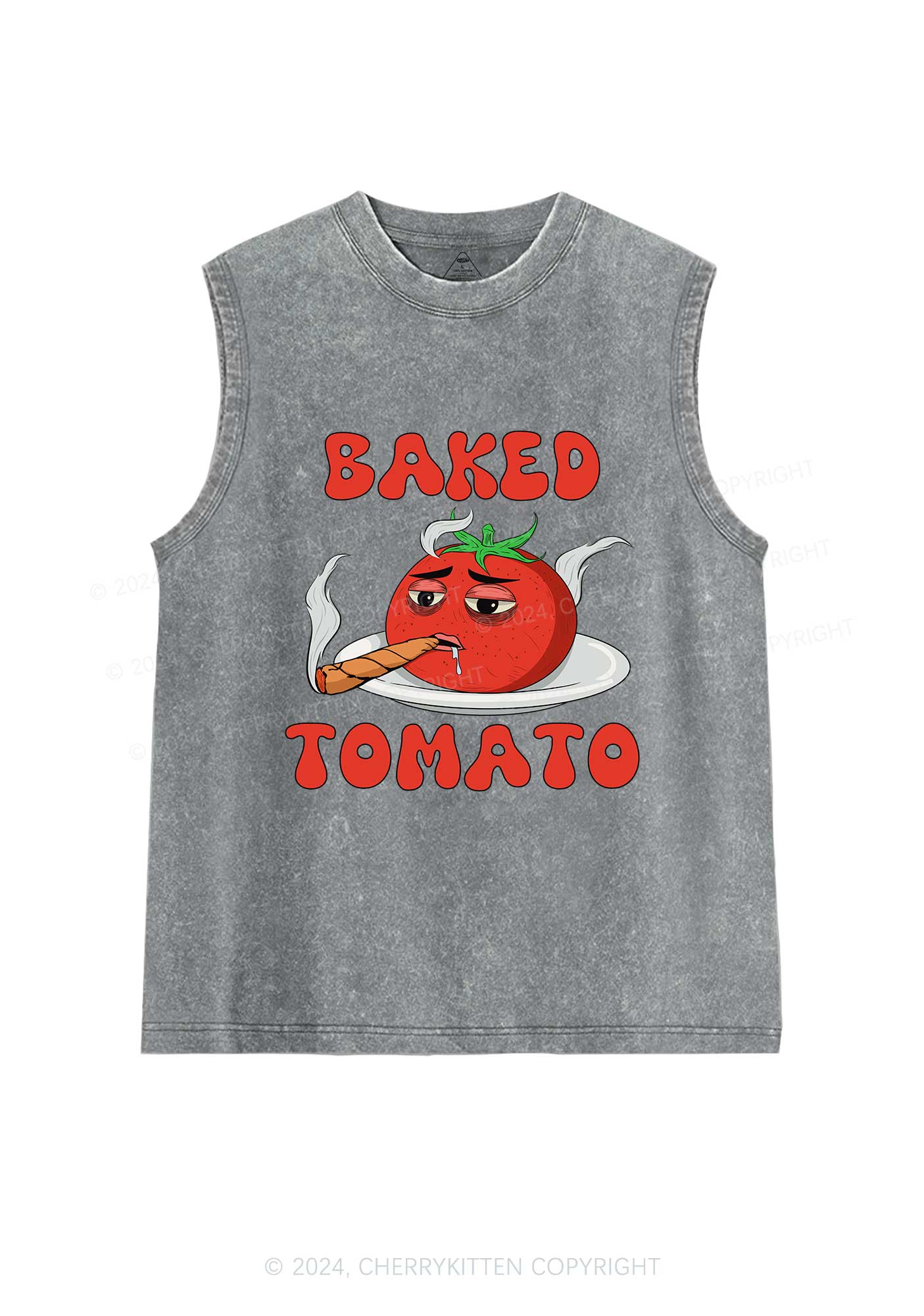Baked Tomato Y2K Washed Tank Cherrykitten - Image 5