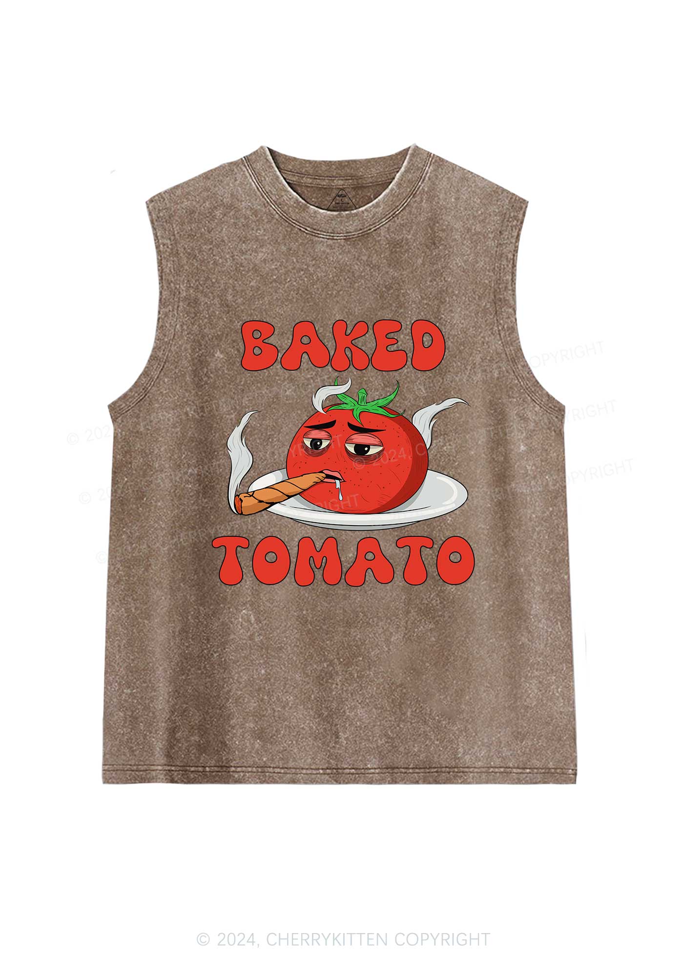 Baked Tomato Y2K Washed Tank Cherrykitten - Image 6