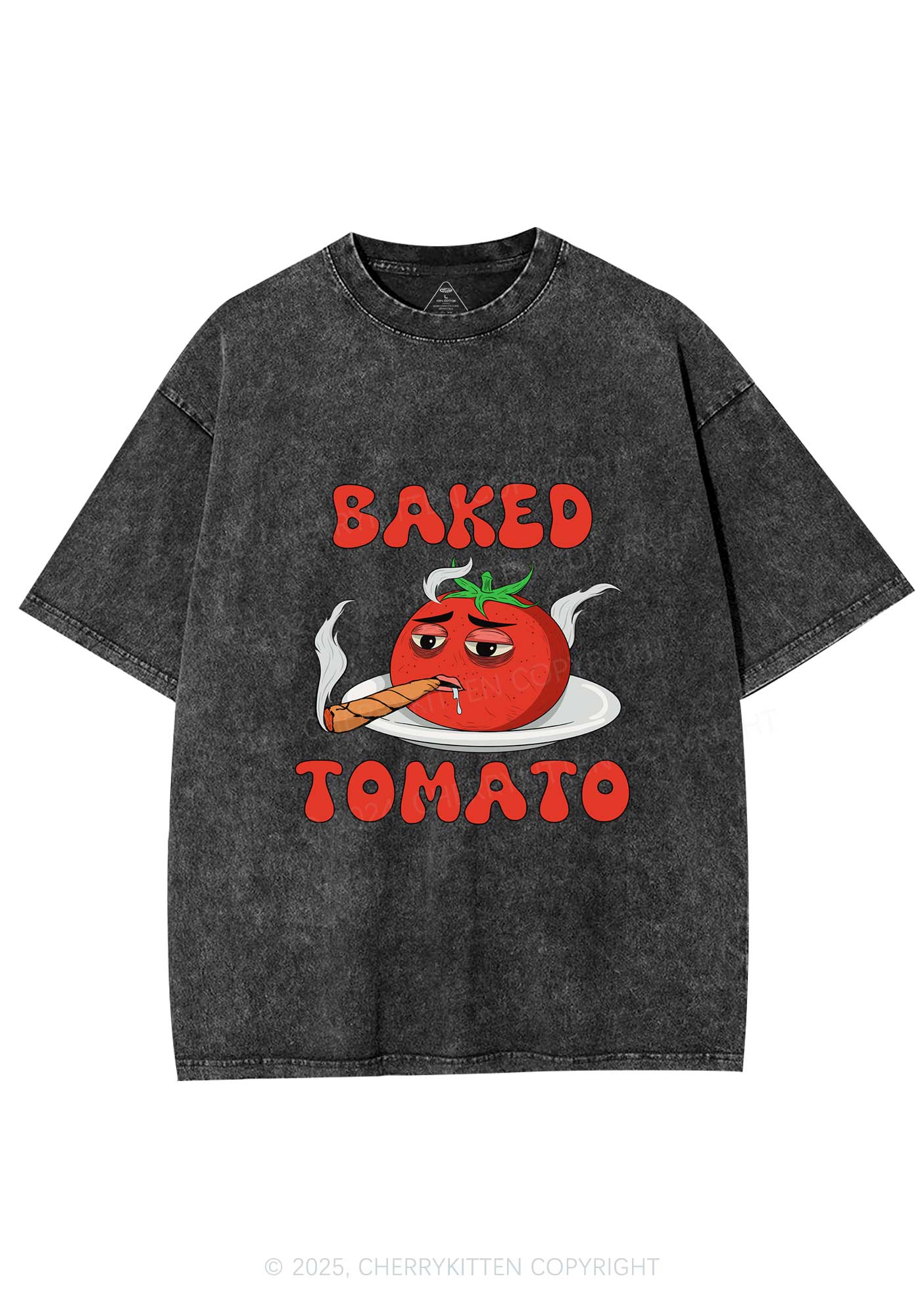 Baked Tomato Y2K Washed Tee Cherrykitten - Image 3