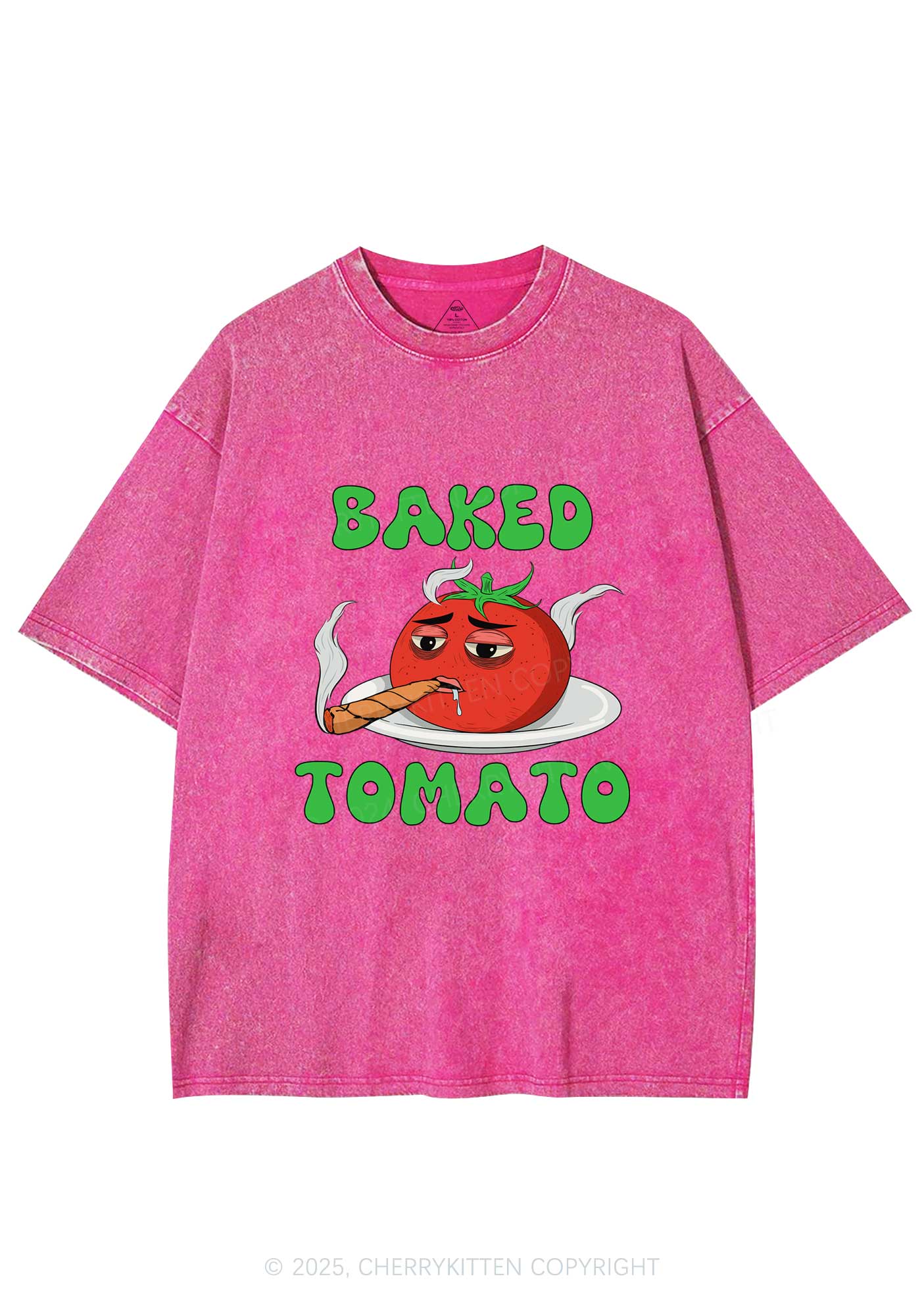Baked Tomato Y2K Washed Tee Cherrykitten - Image 4