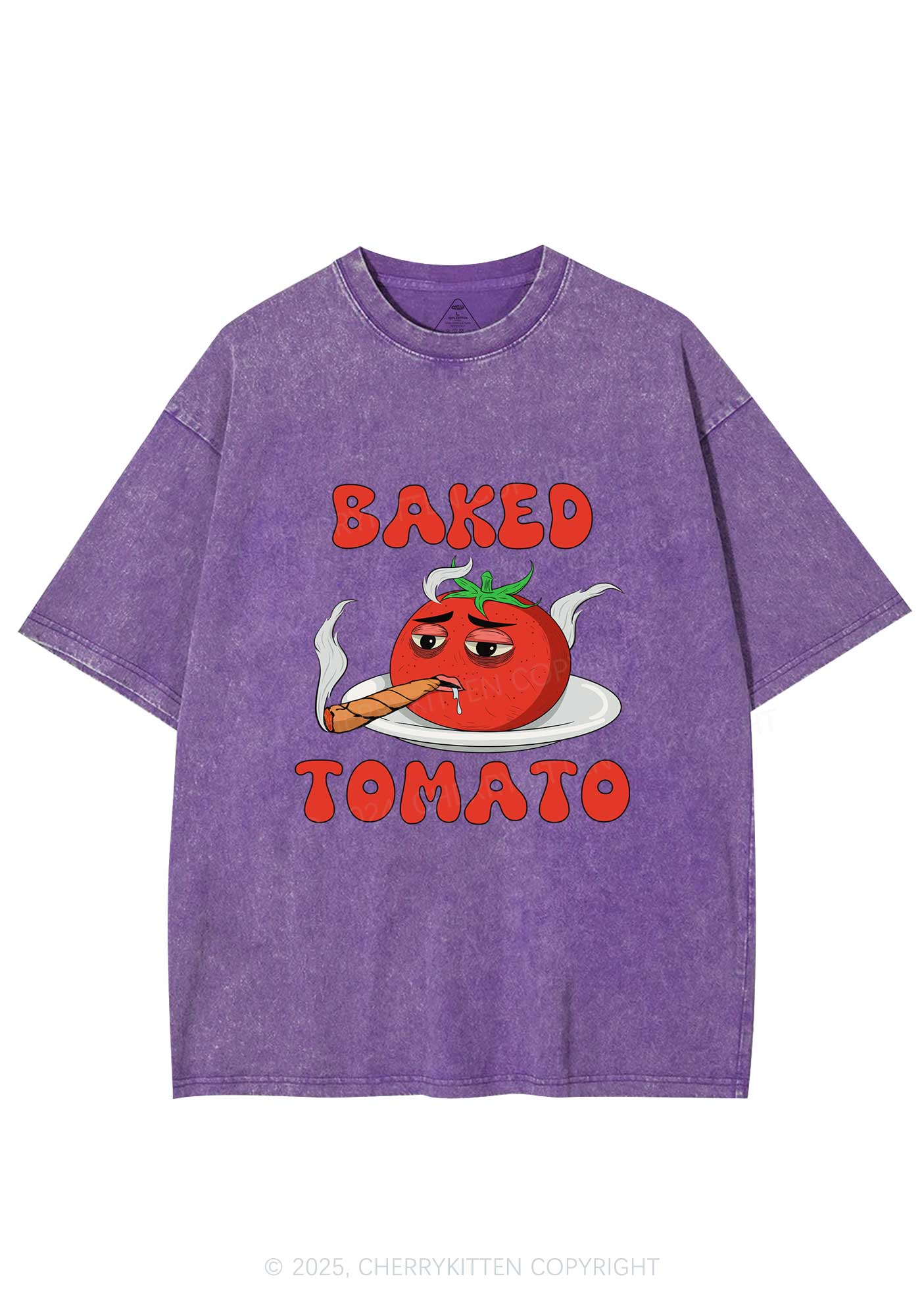 Baked Tomato Y2K Washed Tee Cherrykitten - Image 5