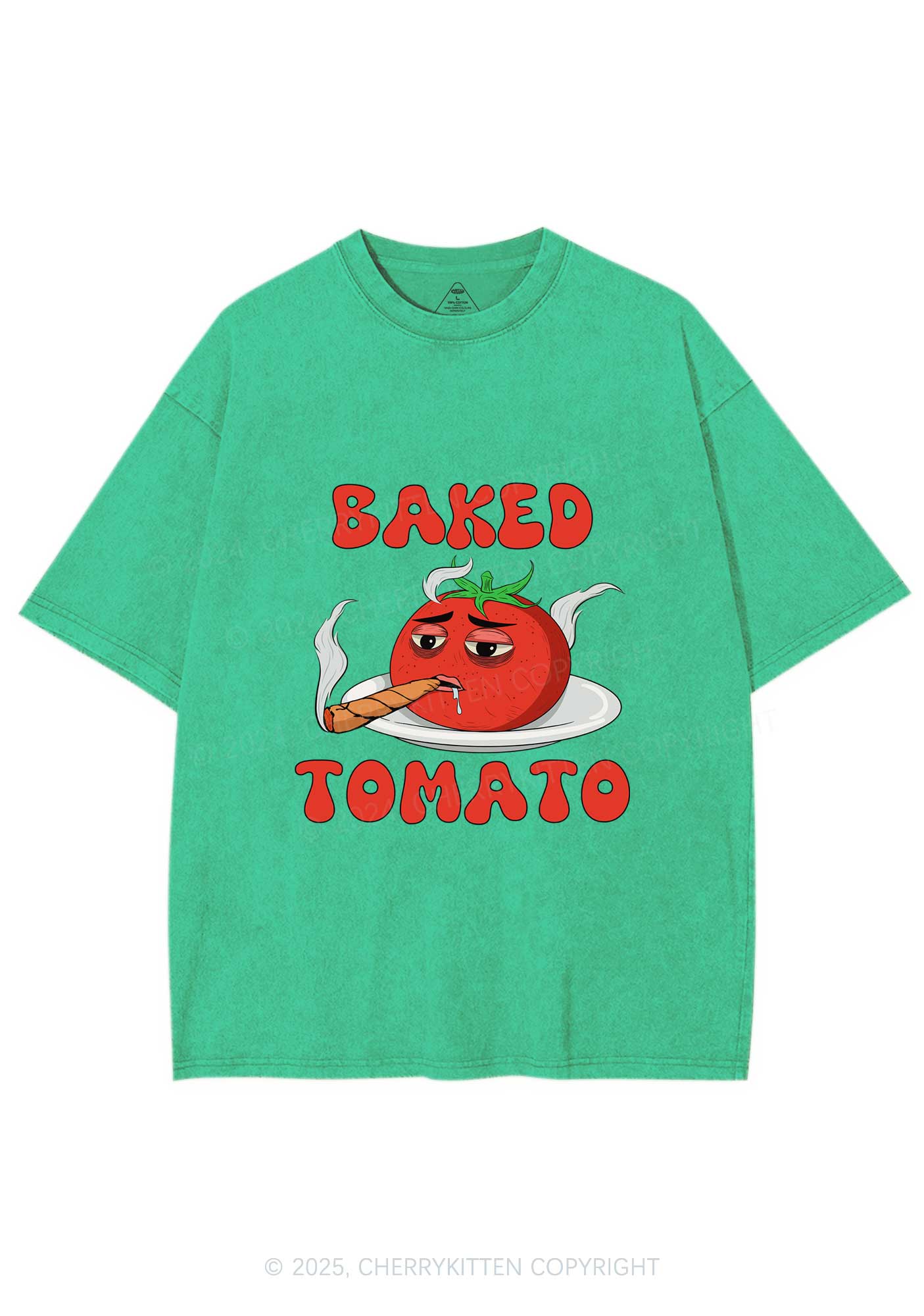 Baked Tomato Y2K Washed Tee Cherrykitten - Image 6