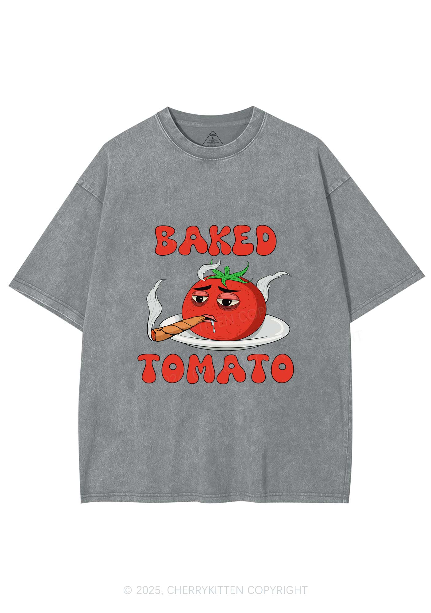 Baked Tomato Y2K Washed Tee Cherrykitten - Image 7
