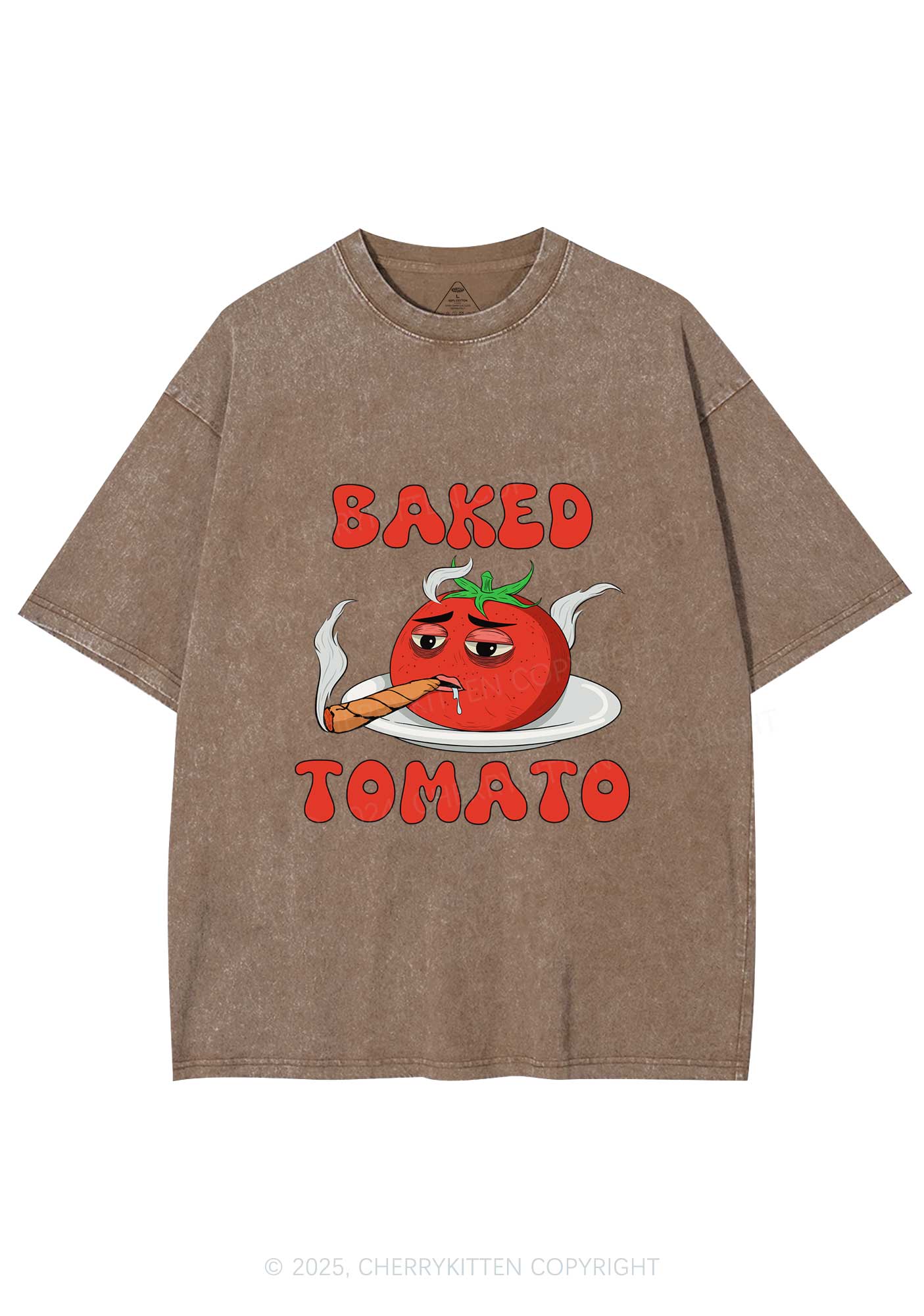 Baked Tomato Y2K Washed Tee Cherrykitten - Image 8