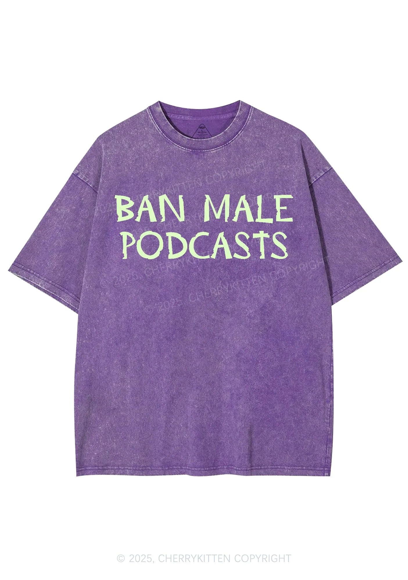 Ban Male Podcasts Y2K Shirts Washed Tee Cherrykitten - Image 5