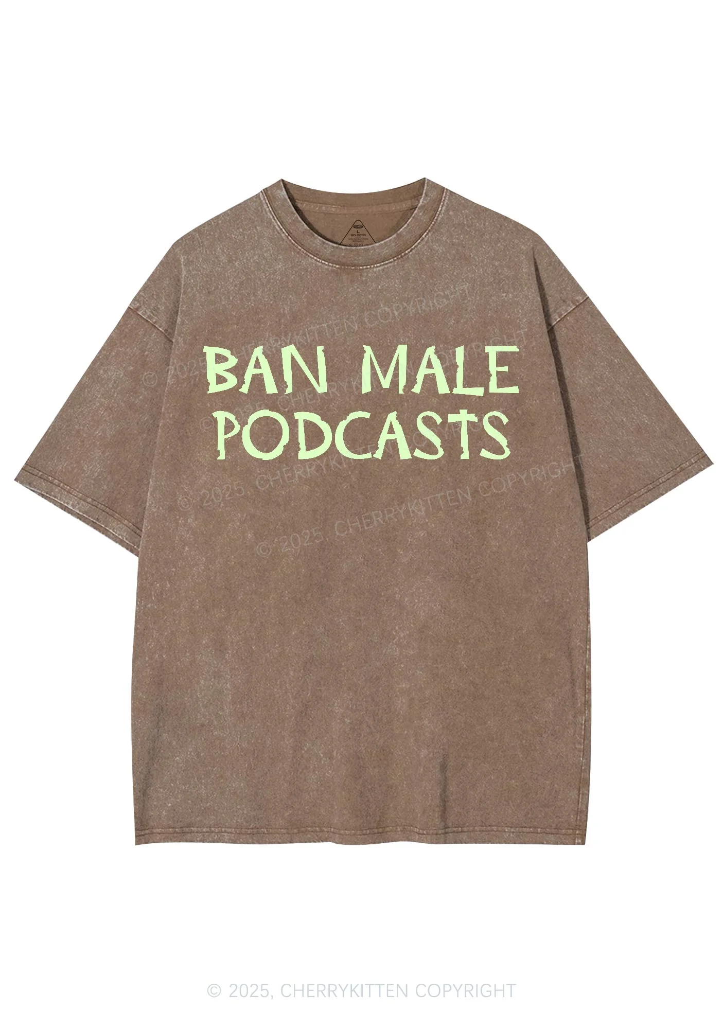 Ban Male Podcasts Y2K Shirts Washed Tee Cherrykitten - Image 6