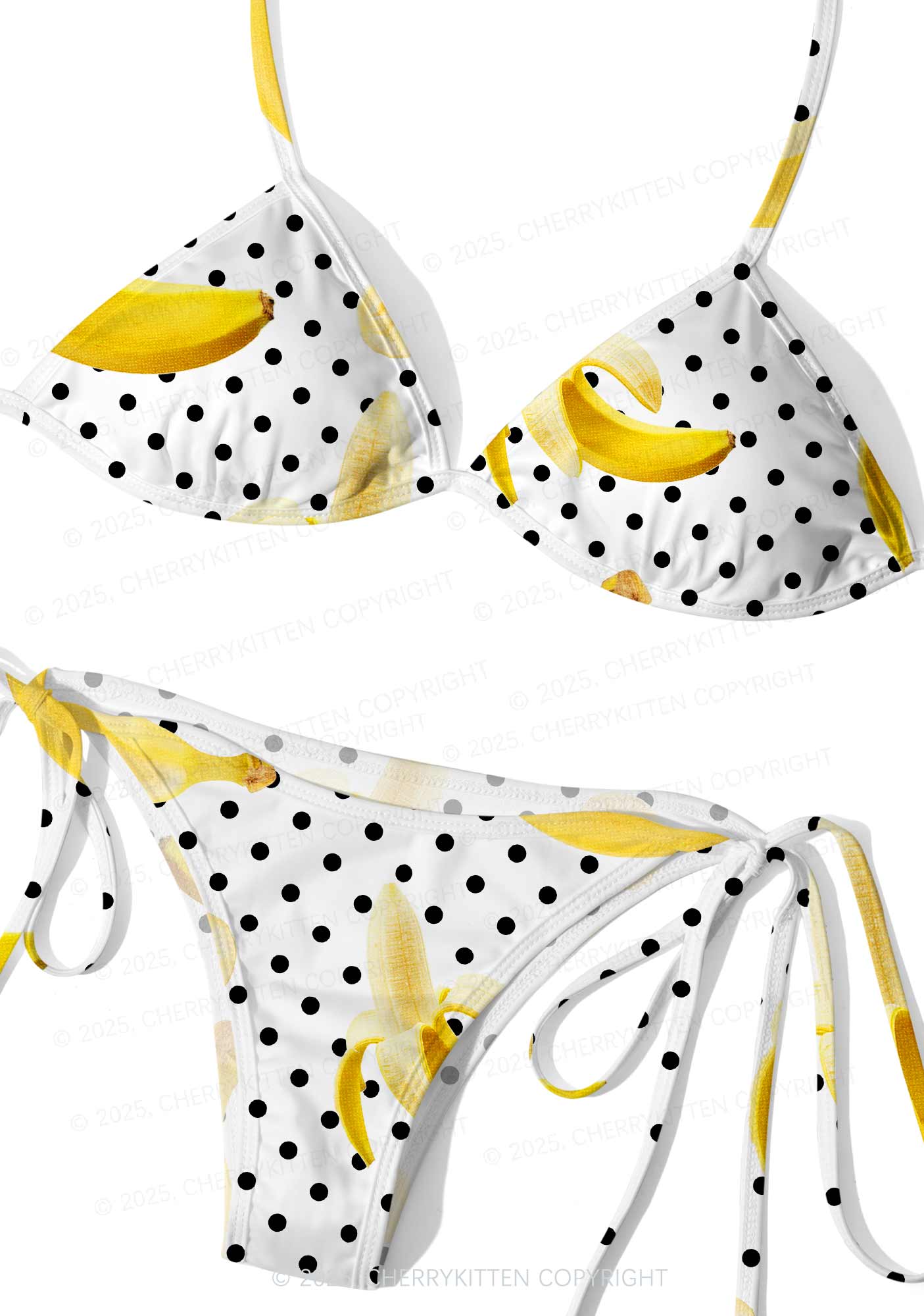 Banana Dots Y2K Print Bikini Set Cherrykitten - Image 2