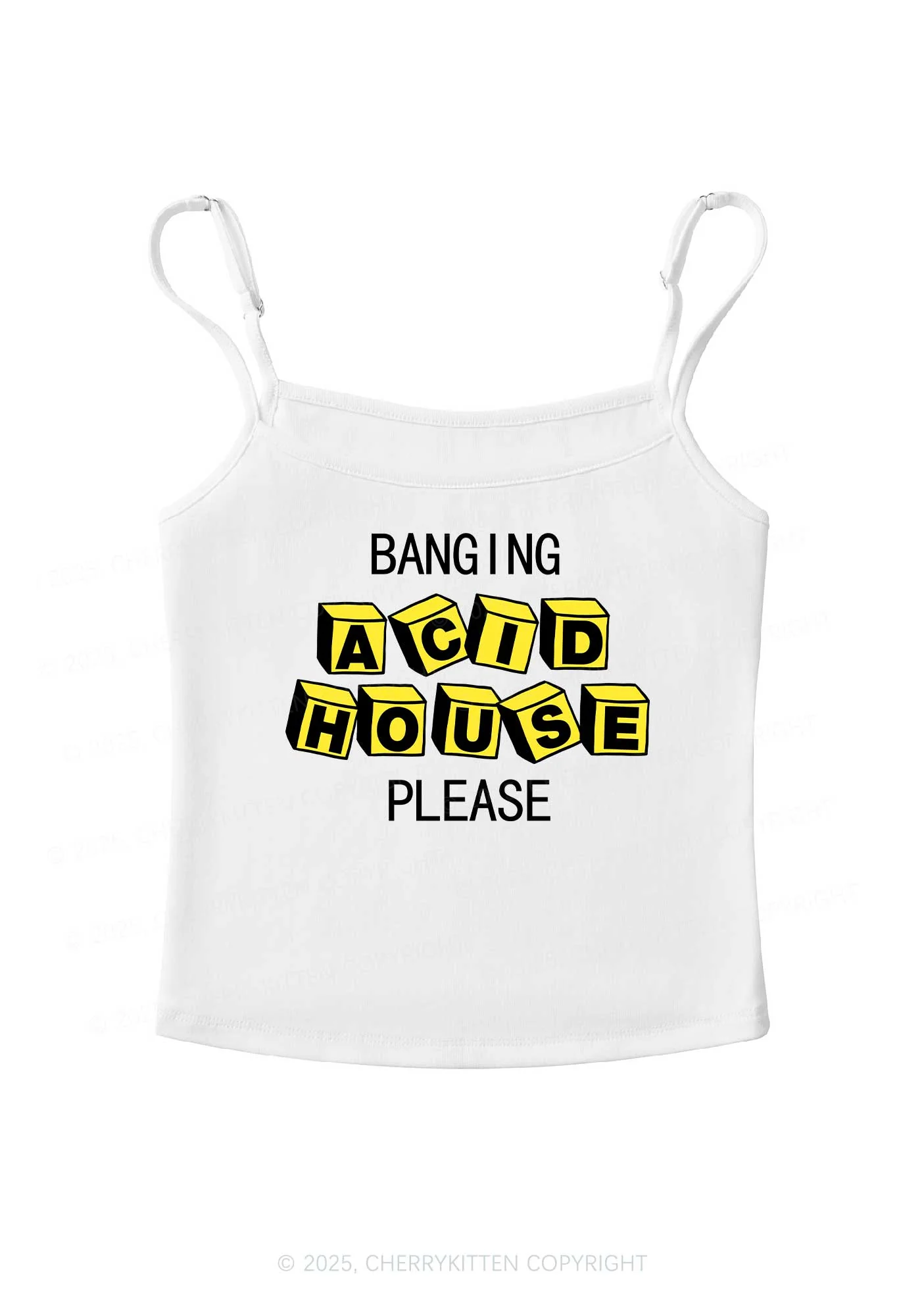 Banging Acid House Y2K Spaghetti Strap Cami Cherrykitten - Image 3