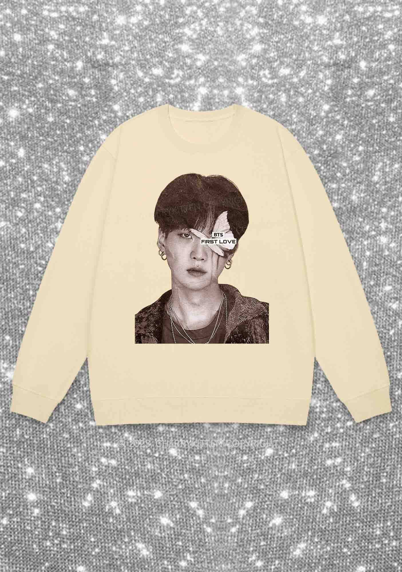Bangtan First Love Kpop Y2K Sweatshirt Cherrykitten - Image 4