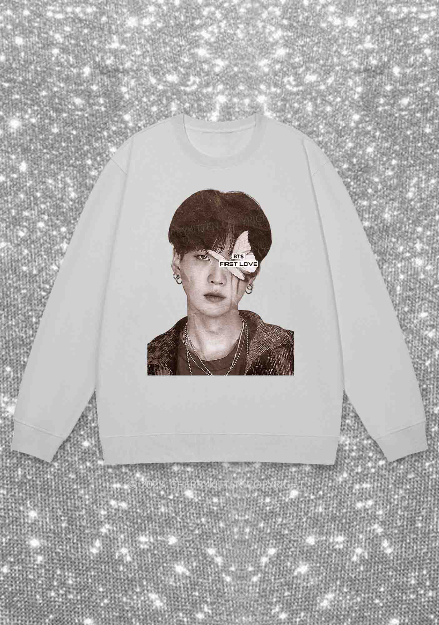 Bangtan First Love Kpop Y2K Sweatshirt Cherrykitten - Image 5
